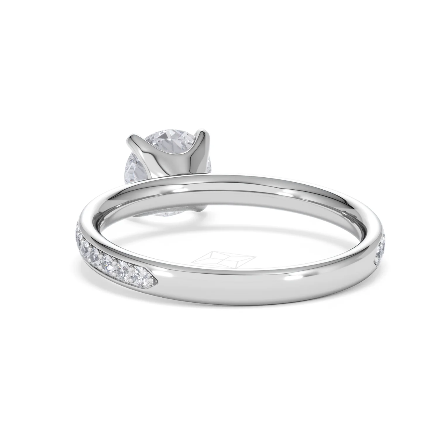 Origin 1.25ct Round Cut Lab Diamond Solitaire Engagement Ring with Side Stones in 18K White Gold - Image 51