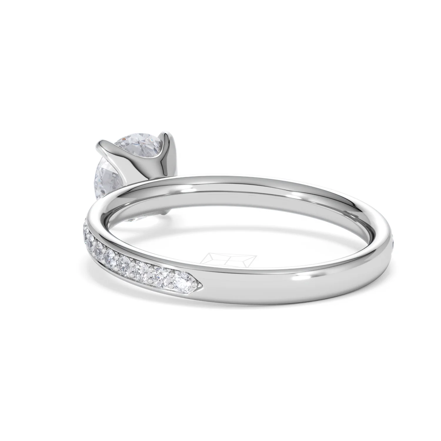 Origin 1.25ct Round Cut Lab Diamond Solitaire Engagement Ring with Side Stones in 18K White Gold - Image 54