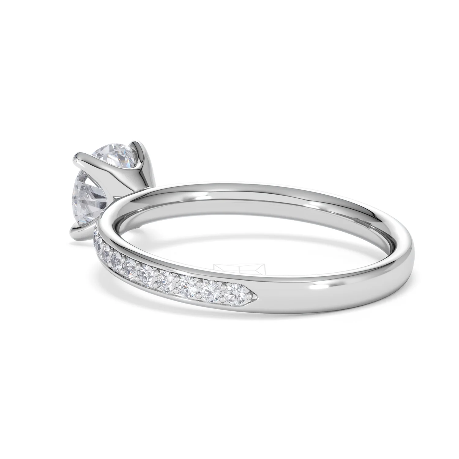 Origin 1.25ct Round Cut Lab Diamond Solitaire Engagement Ring with Side Stones in 18K White Gold - Image 57