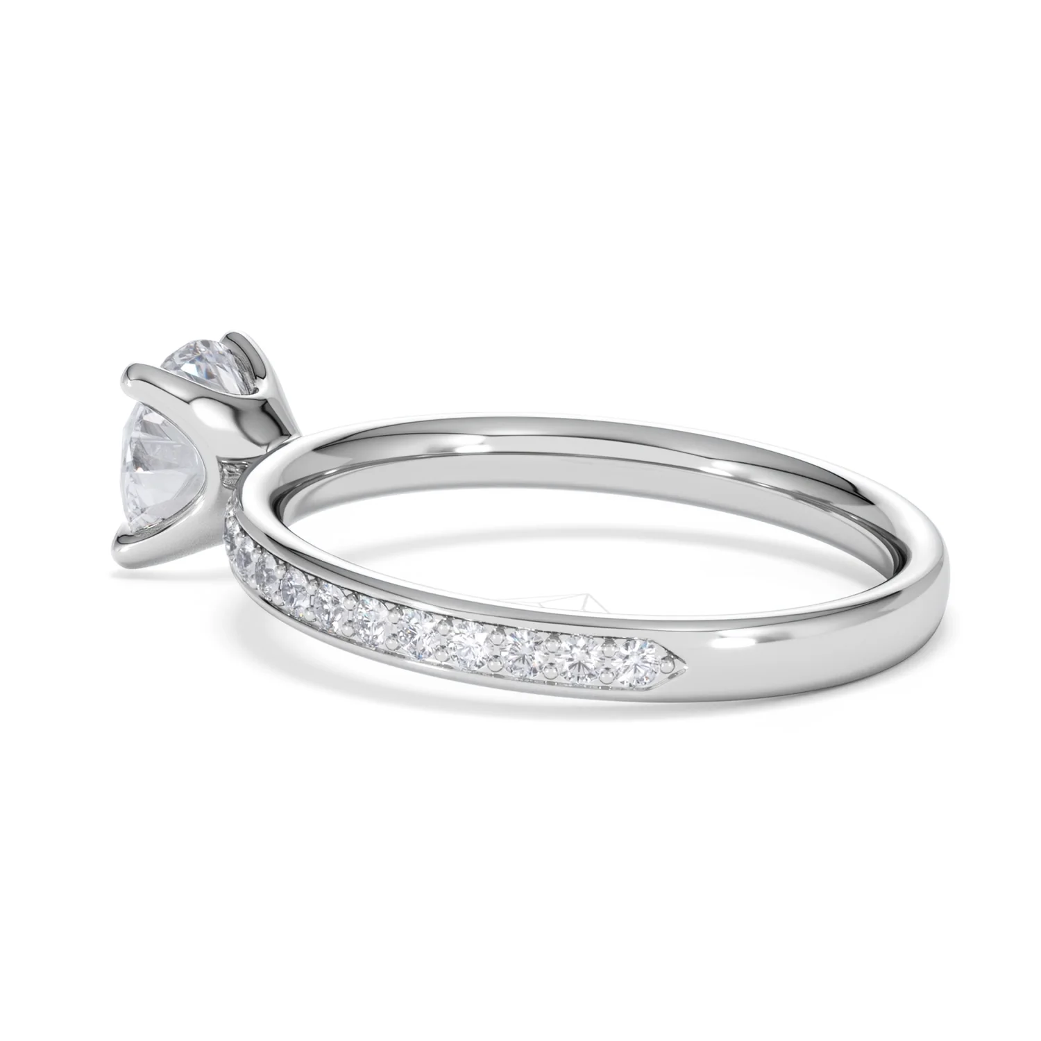 Origin 1.25ct Round Cut Lab Diamond Solitaire Engagement Ring with Side Stones in 18K White Gold - Image 60