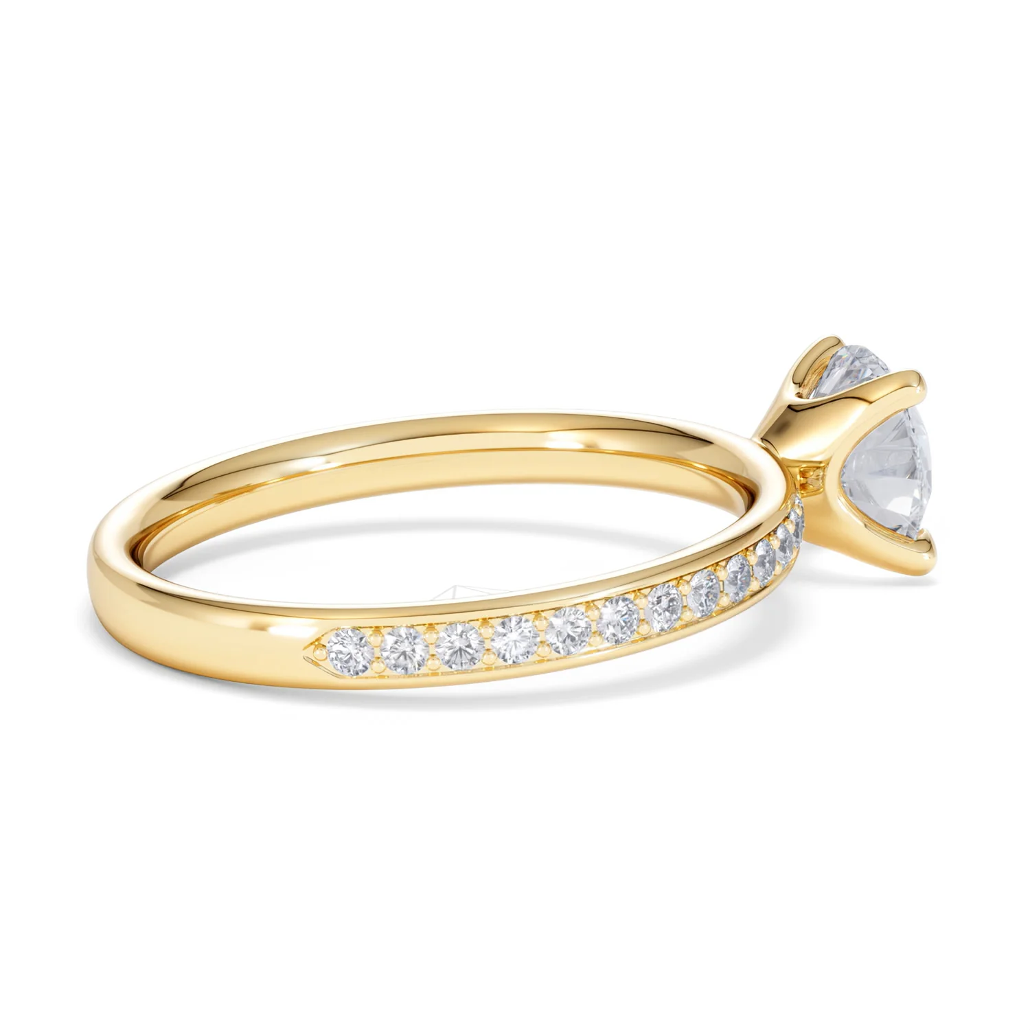 Origin 1.25ct Round Cut Lab Diamond Solitaire Engagement Ring with Side Stones in 18K Yellow Gold - Image 32