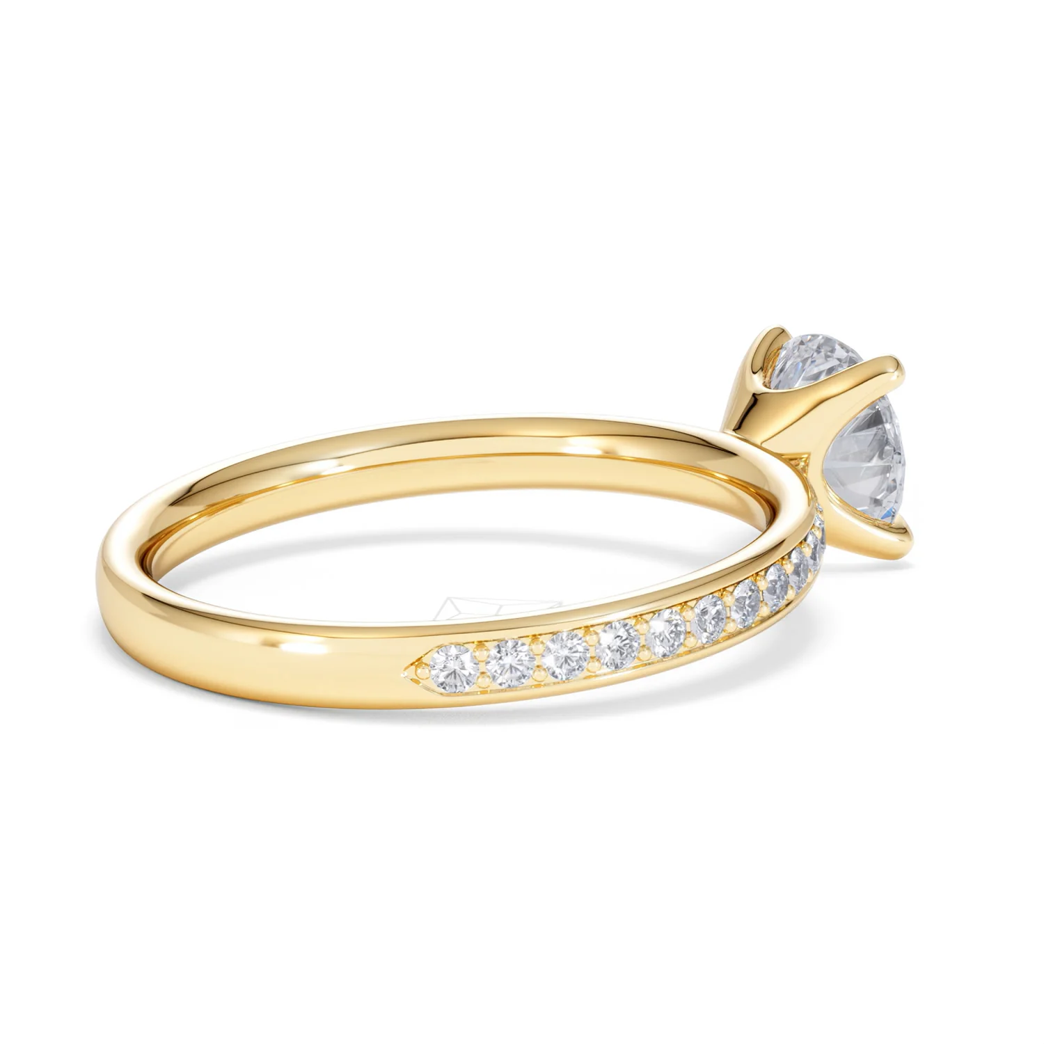 Origin 1.25ct Round Cut Lab Diamond Solitaire Engagement Ring with Side Stones in 18K Yellow Gold - Image 35