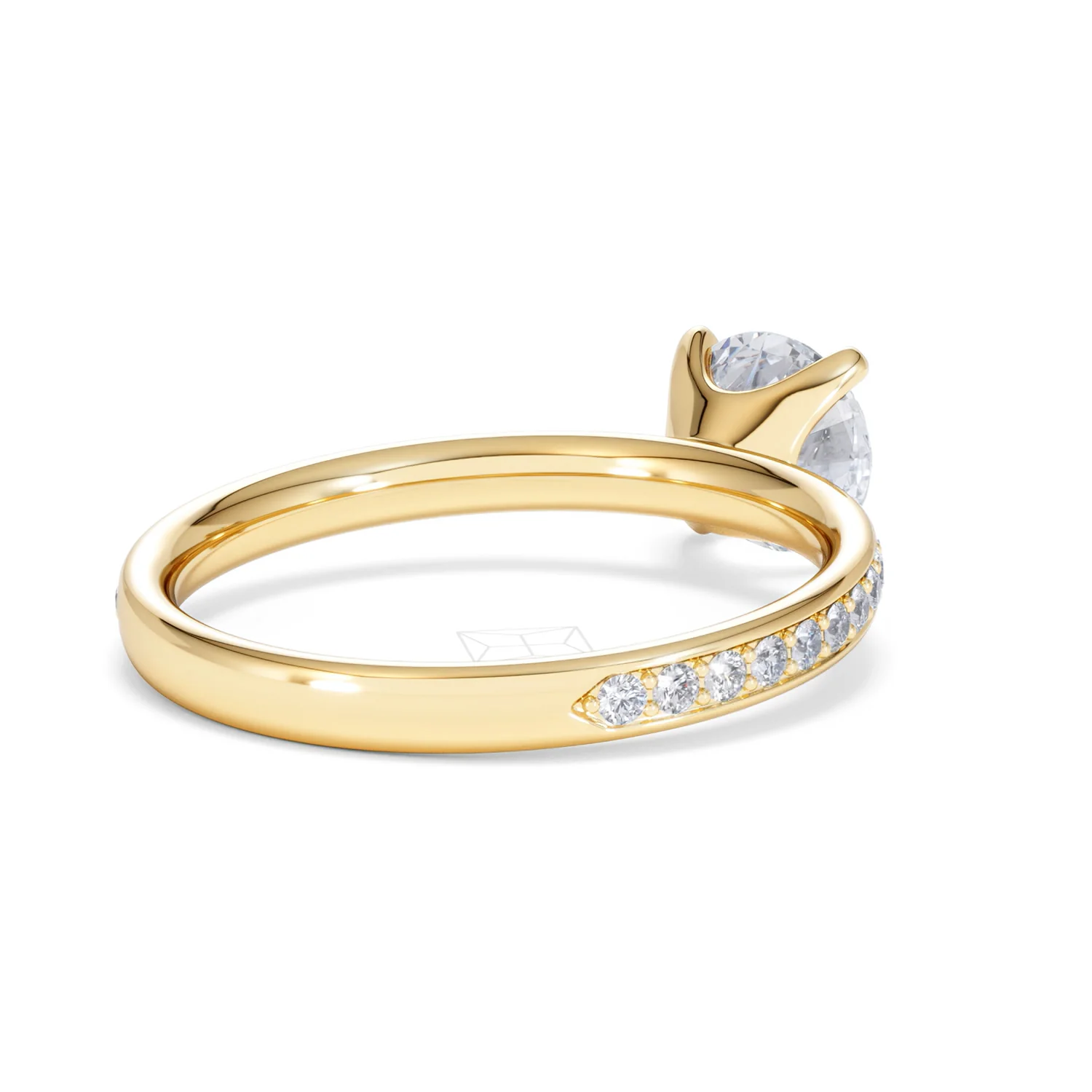 Origin 1.25ct Round Cut Lab Diamond Solitaire Engagement Ring with Side Stones in 18K Yellow Gold - Image 39