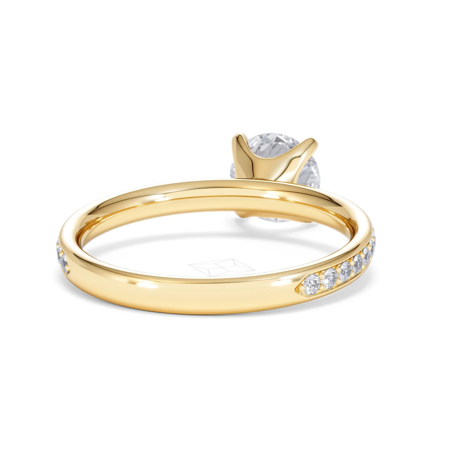 Origin 1.25ct Round Cut Lab Diamond Solitaire Engagement Ring with Side Stones in 18K Yellow Gold - Image 43