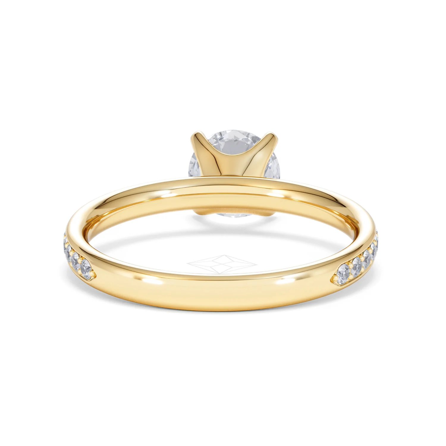 Origin 1.25ct Round Cut Lab Diamond Solitaire Engagement Ring with Side Stones in 18K Yellow Gold - Image 46