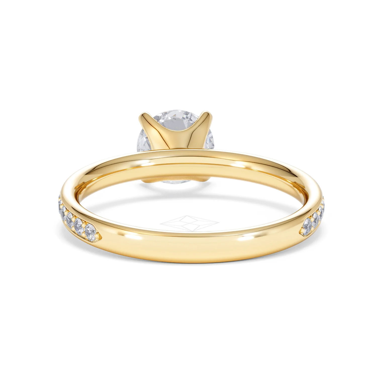 Origin 1.25ct Round Cut Lab Diamond Solitaire Engagement Ring with Side Stones in 18K Yellow Gold - Image 48