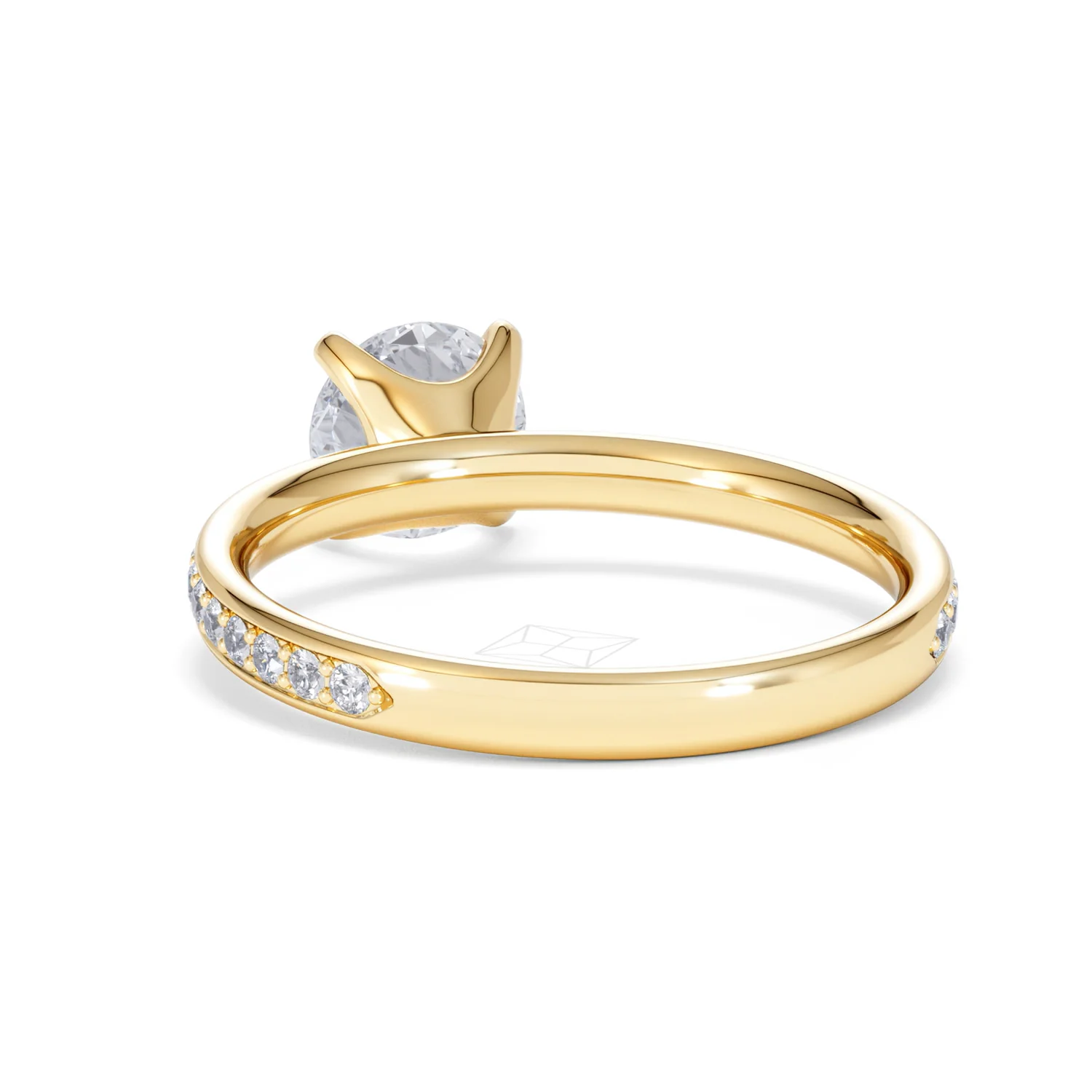 Origin 1.25ct Round Cut Lab Diamond Solitaire Engagement Ring with Side Stones in 18K Yellow Gold - Image 51
