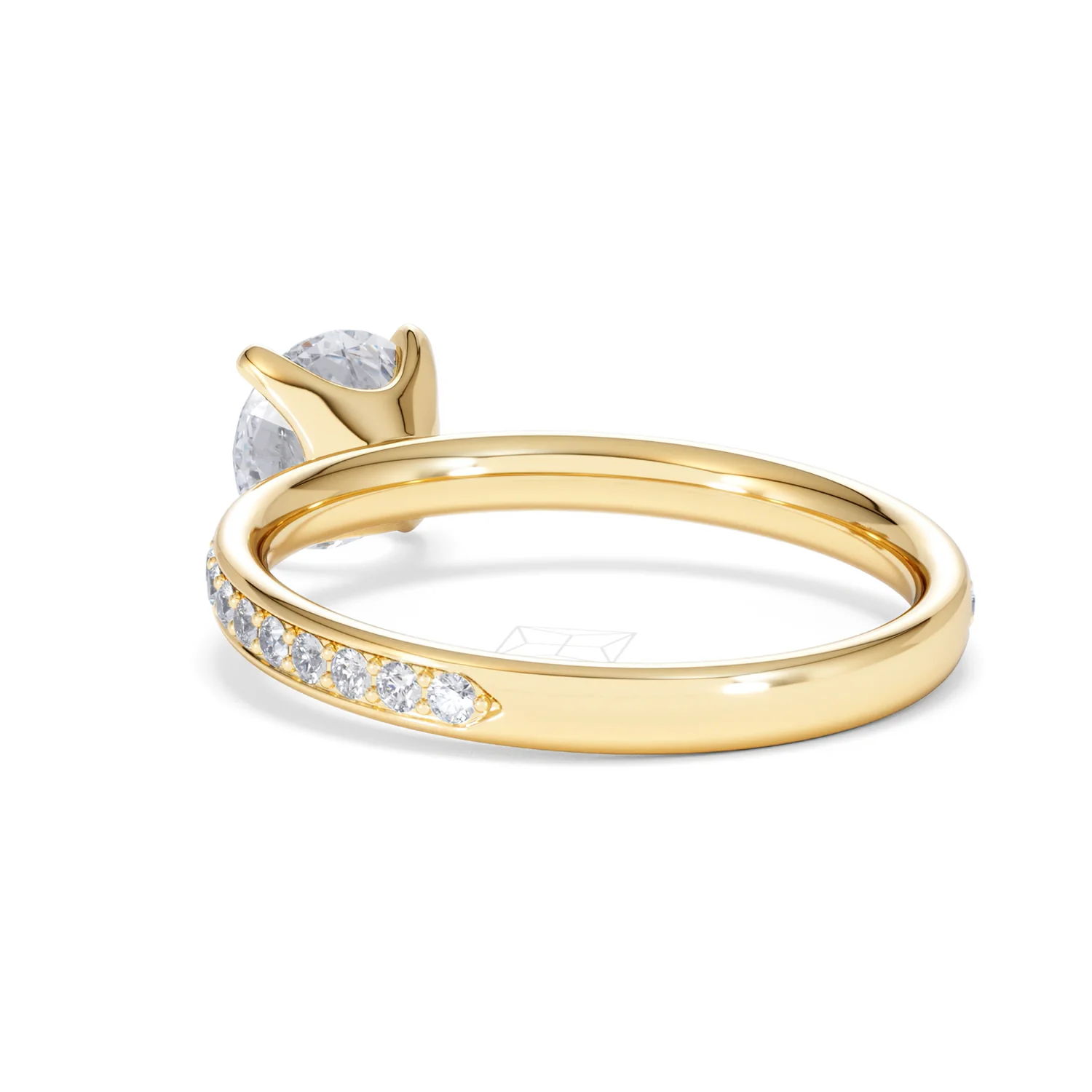 Origin 1.25ct Round Cut Lab Diamond Solitaire Engagement Ring with Side Stones in 18K Yellow Gold - Image 54
