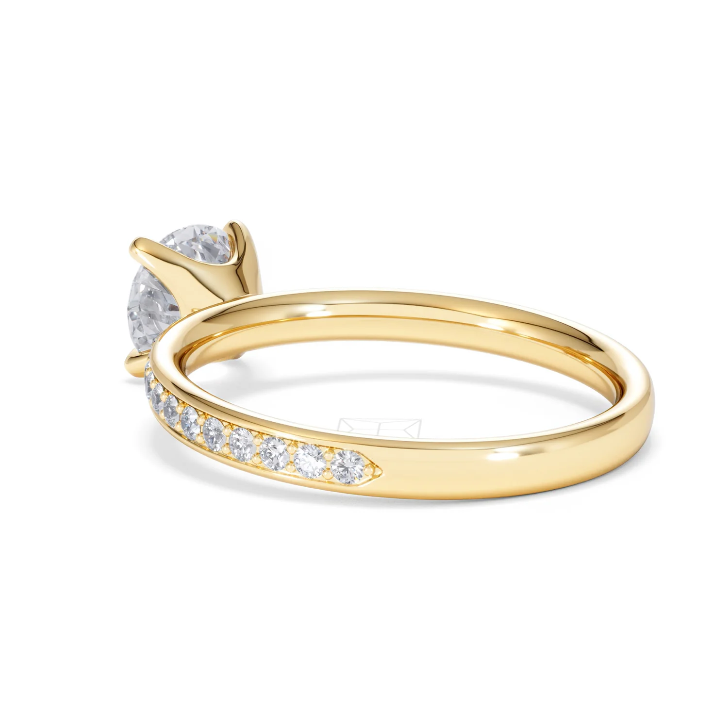 Origin 1.25ct Round Cut Lab Diamond Solitaire Engagement Ring with Side Stones in 18K Yellow Gold - Image 56