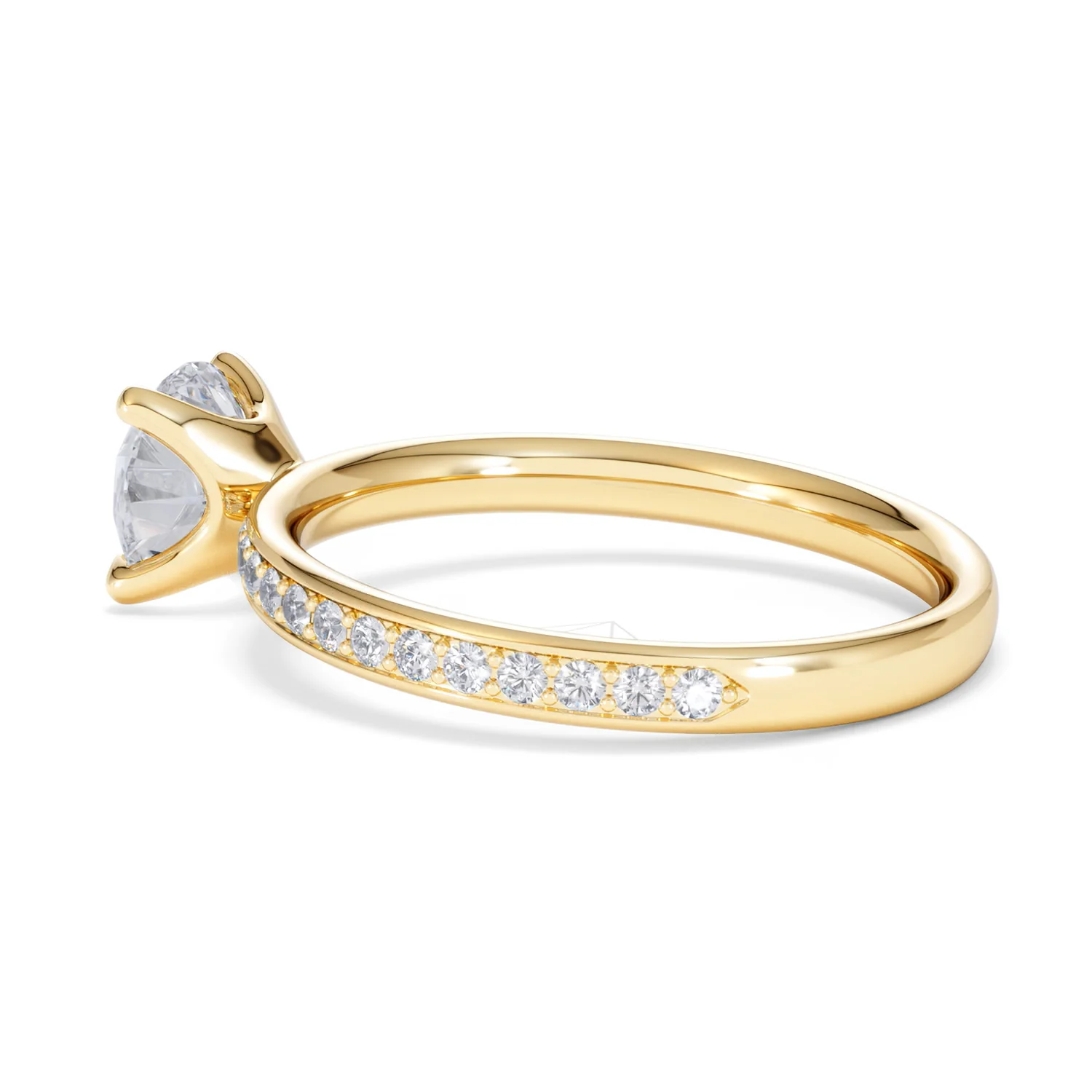 Origin 1.25ct Round Cut Lab Diamond Solitaire Engagement Ring with Side Stones in 18K Yellow Gold - Image 61