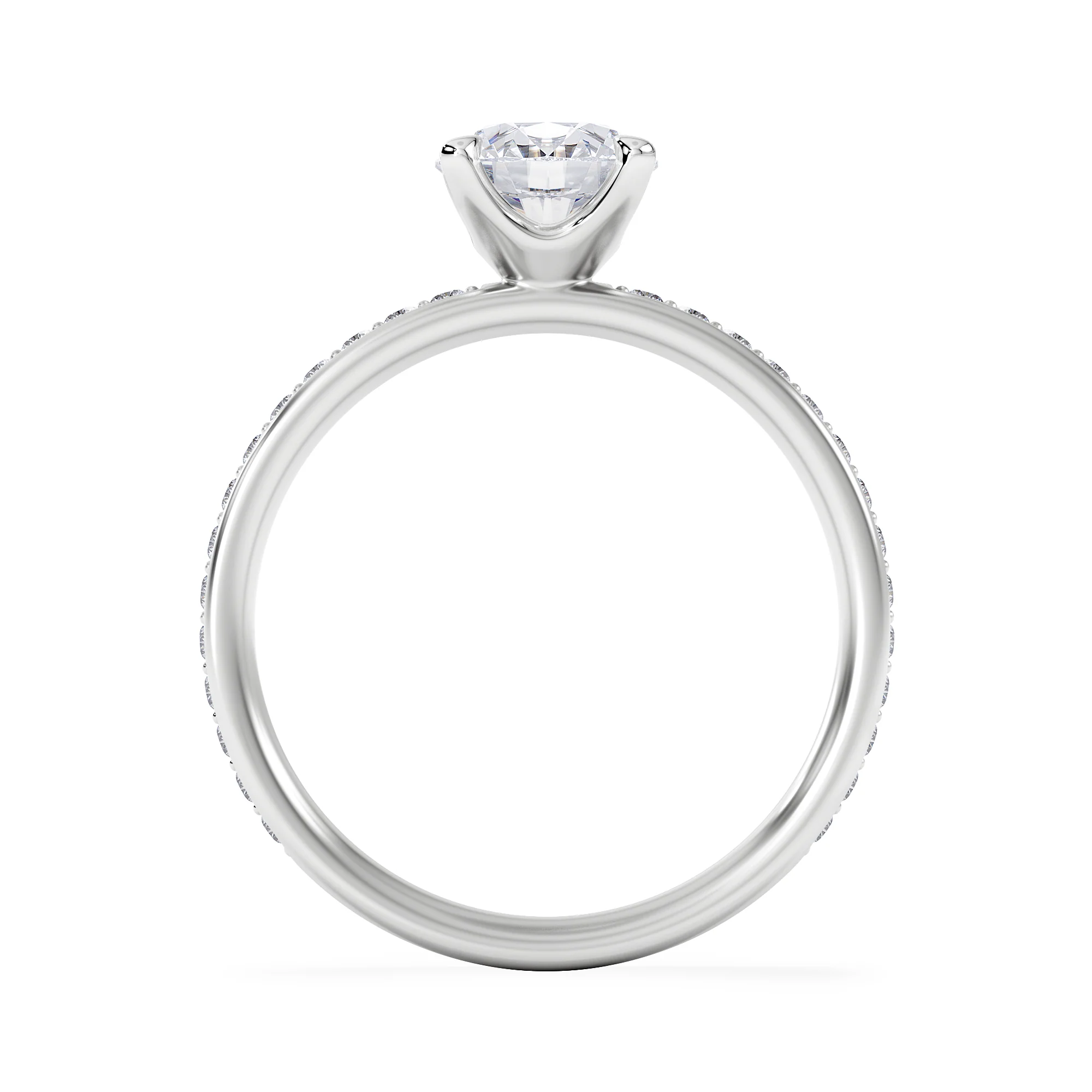 Origin 1.25ct Round Cut Lab Diamond Solitaire Engagement Ring with Side Stones in Platinum - Image 3