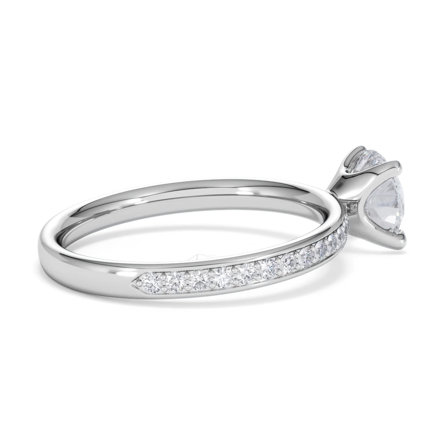 Origin 1.25ct Round Cut Lab Diamond Solitaire Engagement Ring with Side Stones in Platinum - Image 32