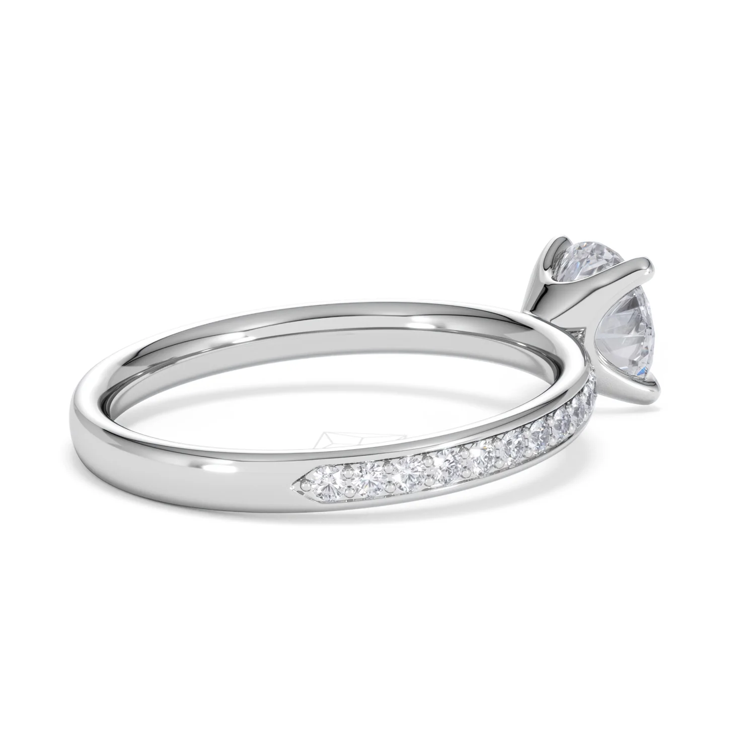 Origin 1.25ct Round Cut Lab Diamond Solitaire Engagement Ring with Side Stones in Platinum - Image 35
