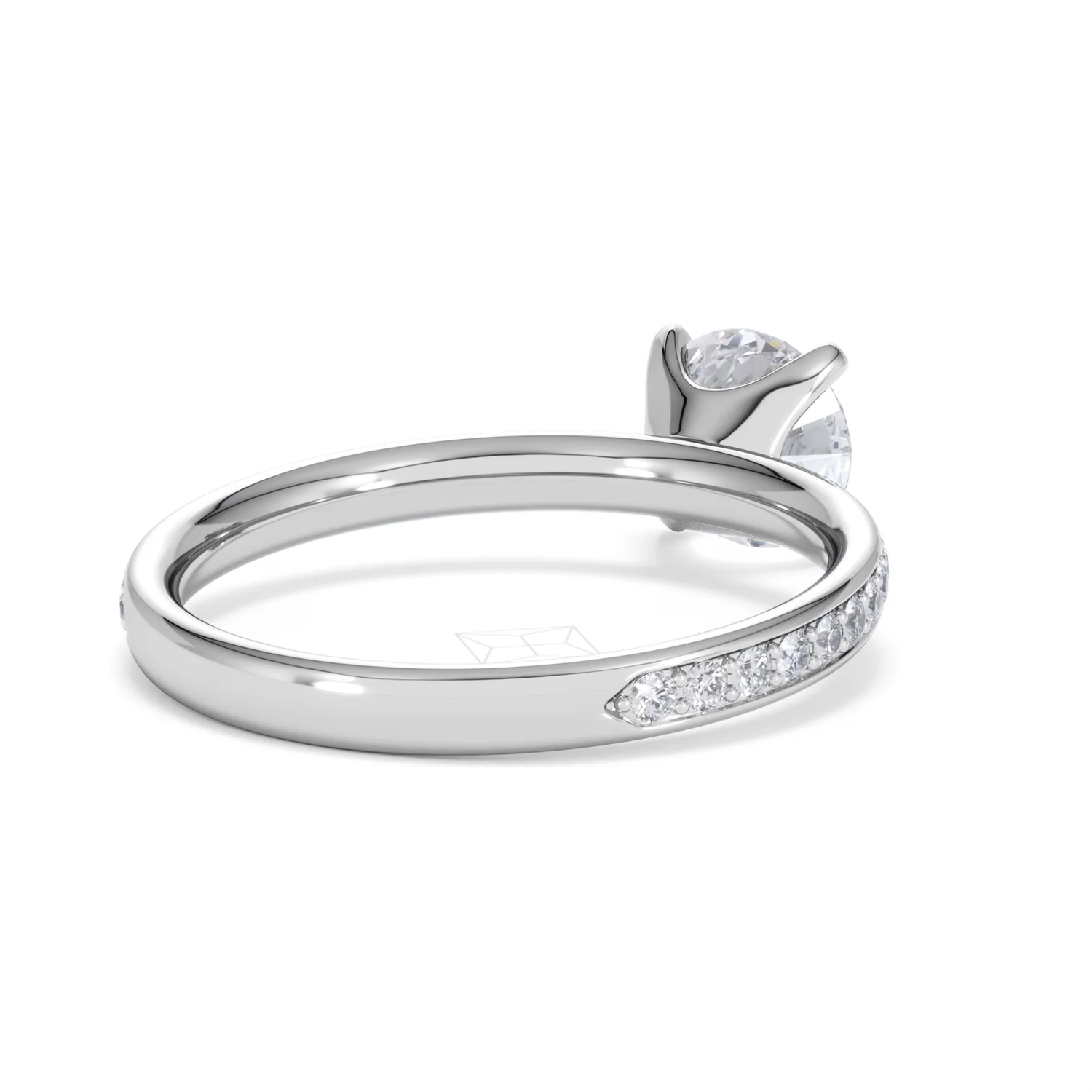 Origin 1.25ct Round Cut Lab Diamond Solitaire Engagement Ring with Side Stones in Platinum - Image 40