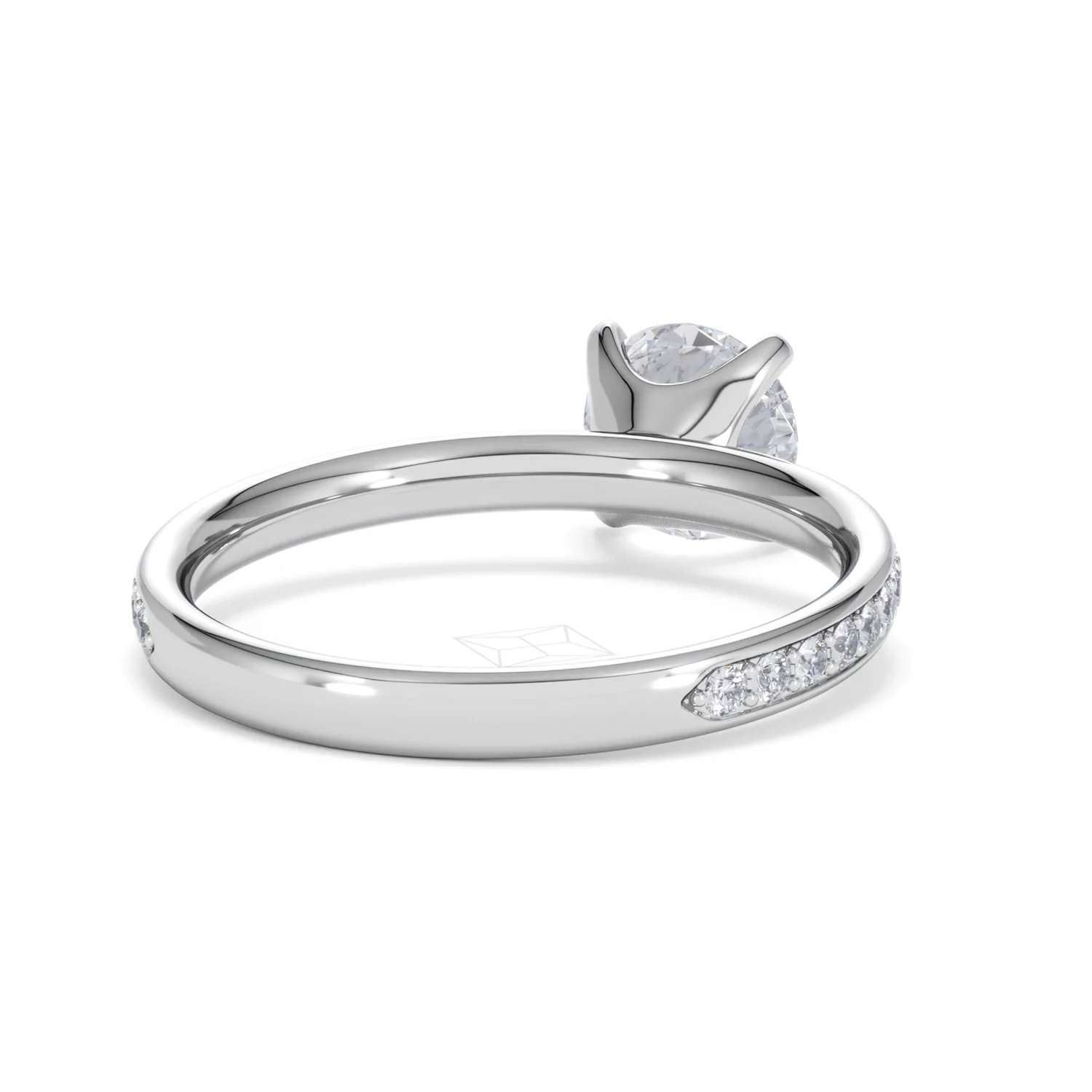Origin 1.25ct Round Cut Lab Diamond Solitaire Engagement Ring with Side Stones in Platinum - Image 42