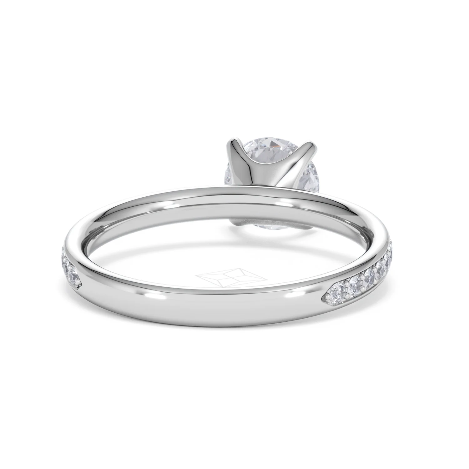 Origin 1.25ct Round Cut Lab Diamond Solitaire Engagement Ring with Side Stones in Platinum - Image 44