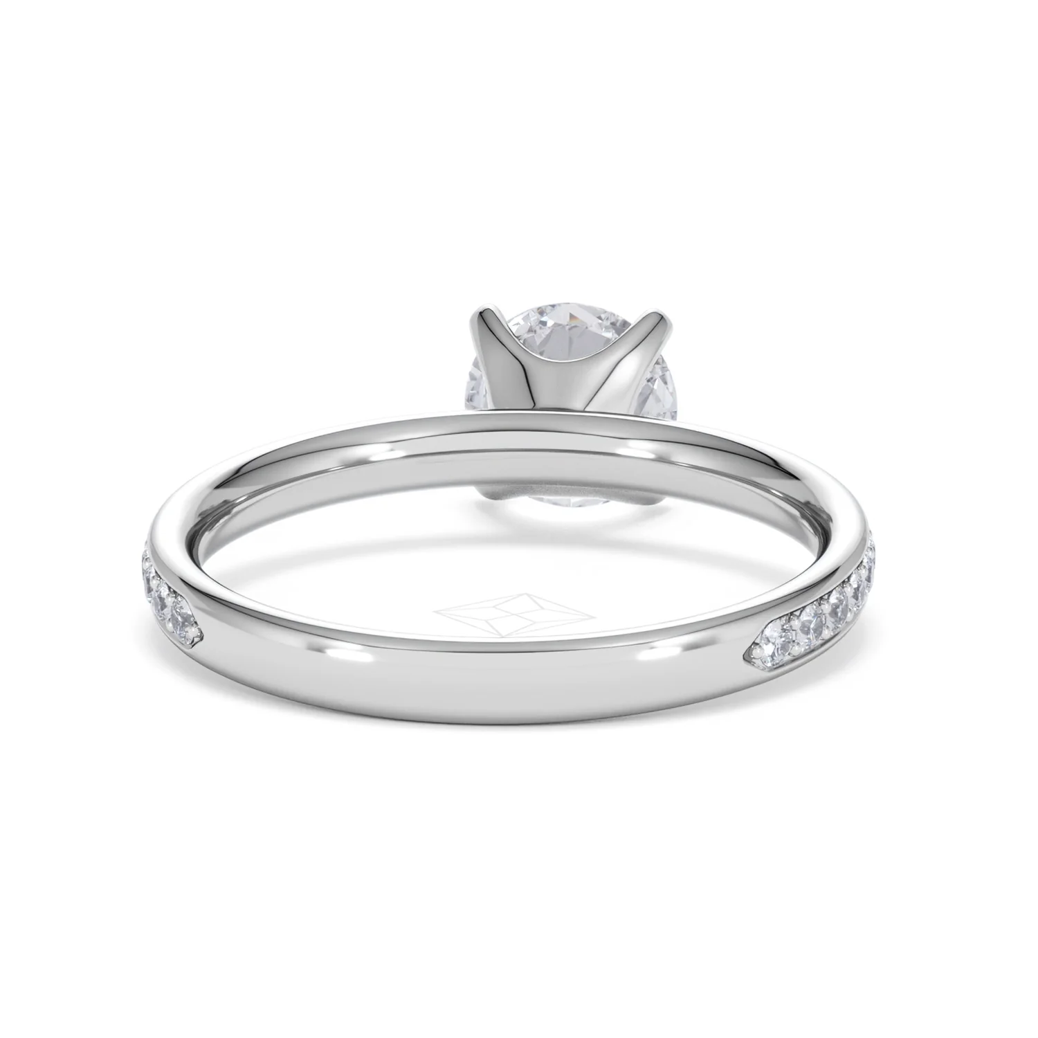 Origin 1.25ct Round Cut Lab Diamond Solitaire Engagement Ring with Side Stones in Platinum - Image 45