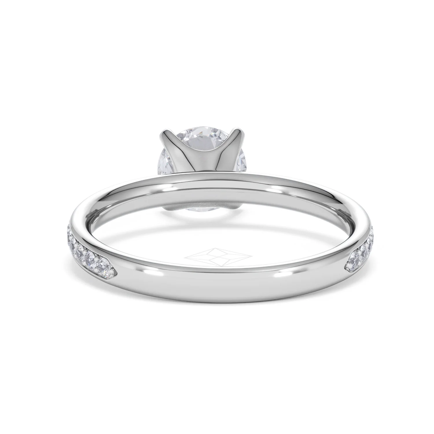 Origin 1.25ct Round Cut Lab Diamond Solitaire Engagement Ring with Side Stones in Platinum - Image 48
