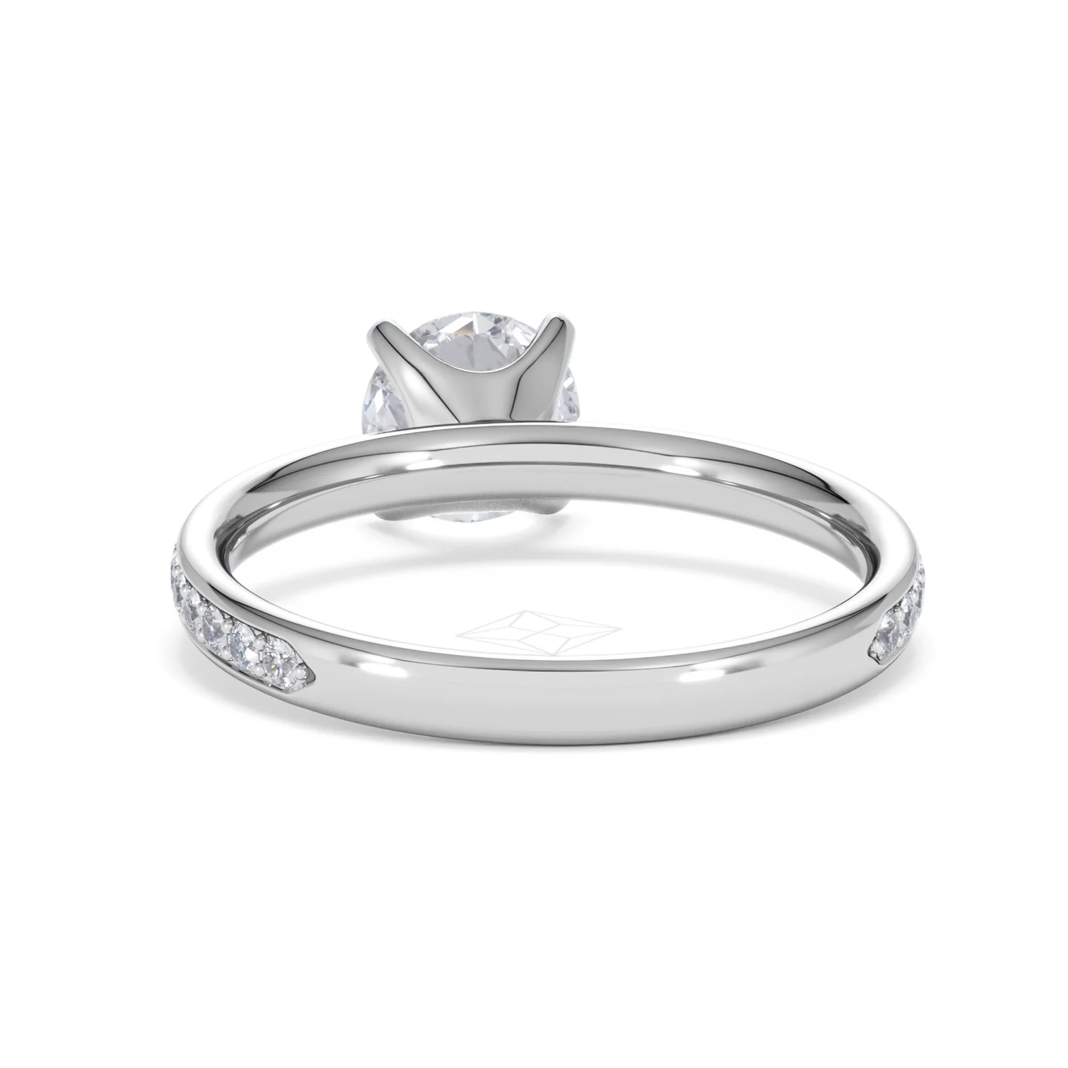 Origin 1.25ct Round Cut Lab Diamond Solitaire Engagement Ring with Side Stones in Platinum - Image 49