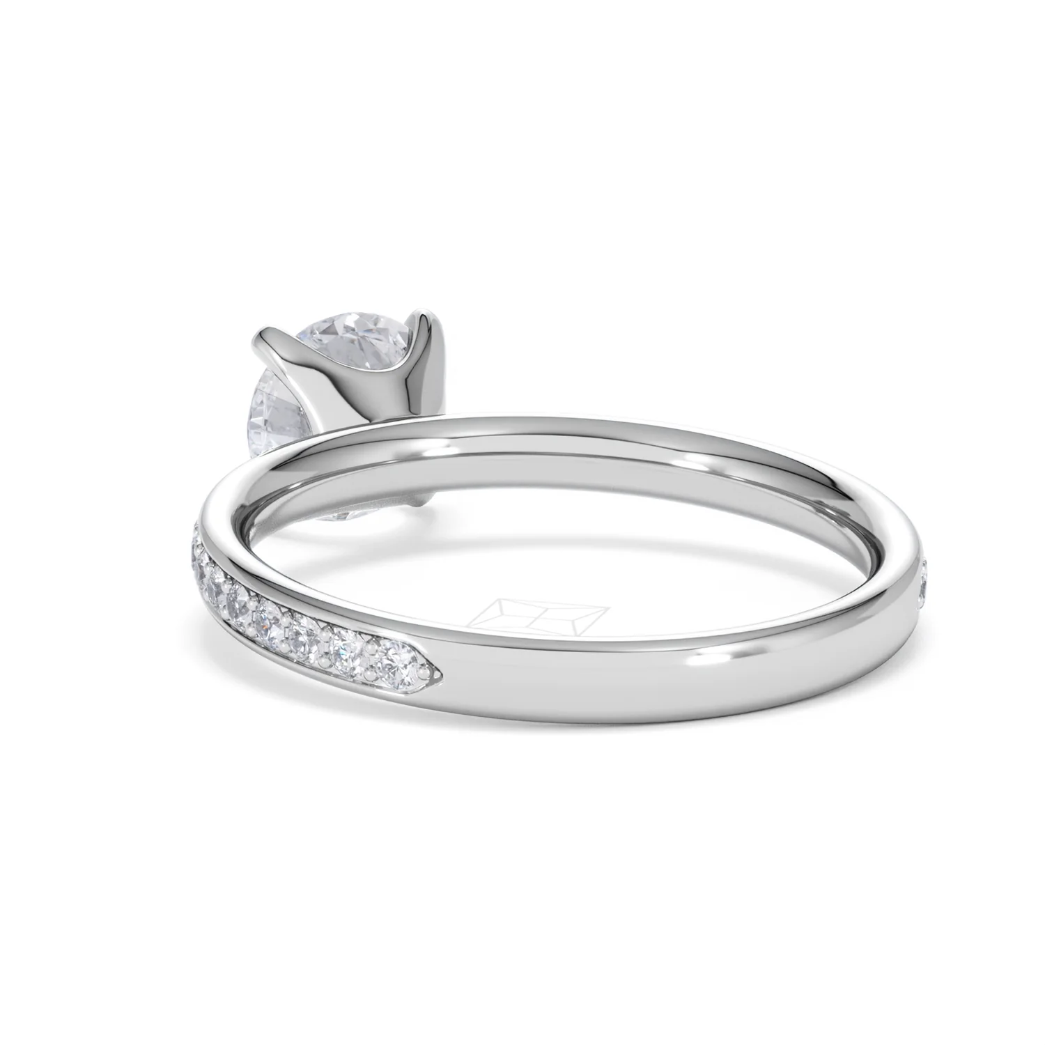 Origin 1.25ct Round Cut Lab Diamond Solitaire Engagement Ring with Side Stones in Platinum - Image 53