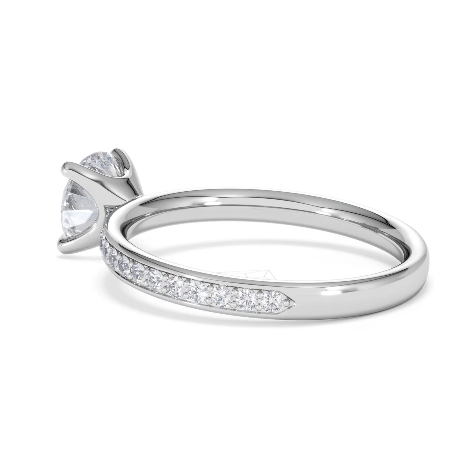 Origin 1.25ct Round Cut Lab Diamond Solitaire Engagement Ring with Side Stones in Platinum - Image 59