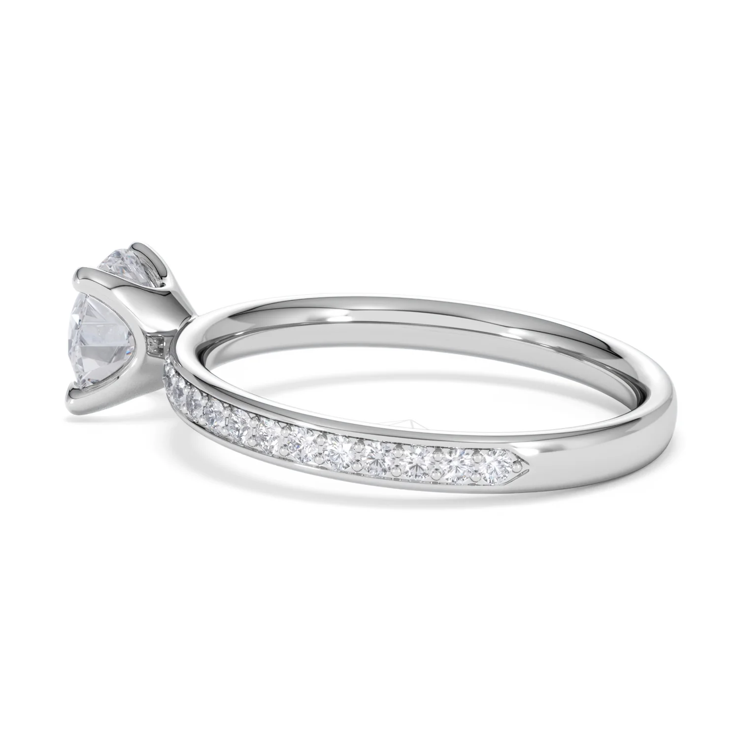Origin 1.25ct Round Cut Lab Diamond Solitaire Engagement Ring with Side Stones in Platinum - Image 62