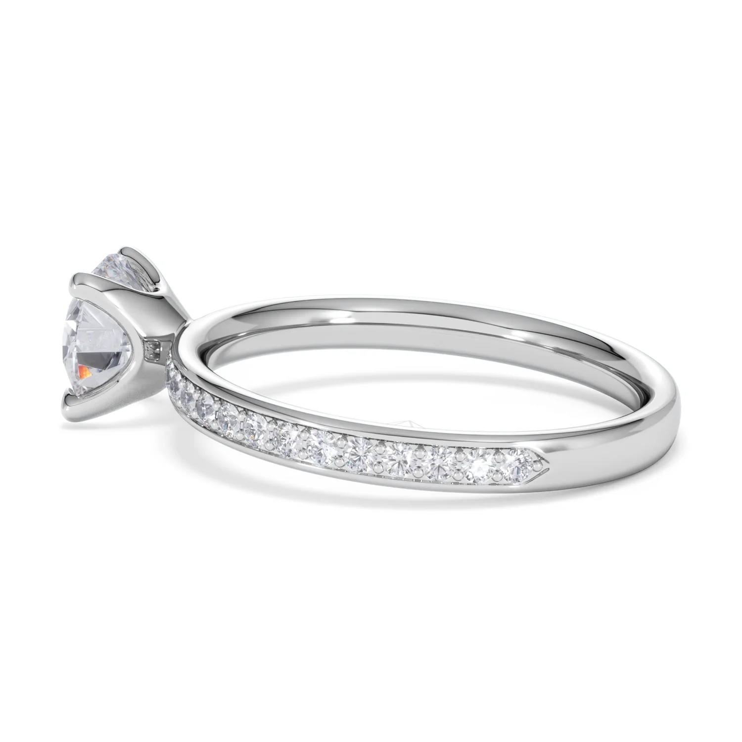 Origin 1.25ct Round Cut Lab Diamond Solitaire Engagement Ring with Side Stones in Platinum - Image 63