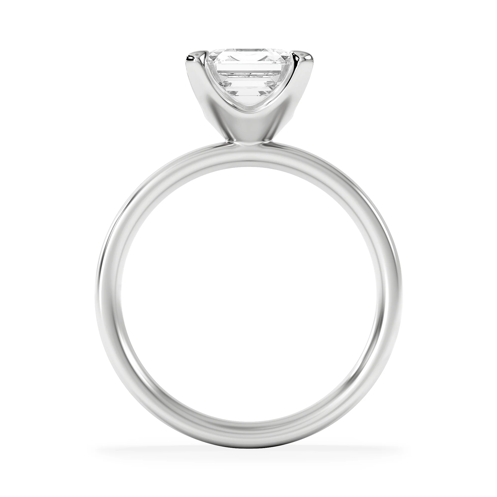 Origin 2.00ct Asscher Cut Lab Diamond Solitaire Engagement Ring in 18K White Gold - Image 3
