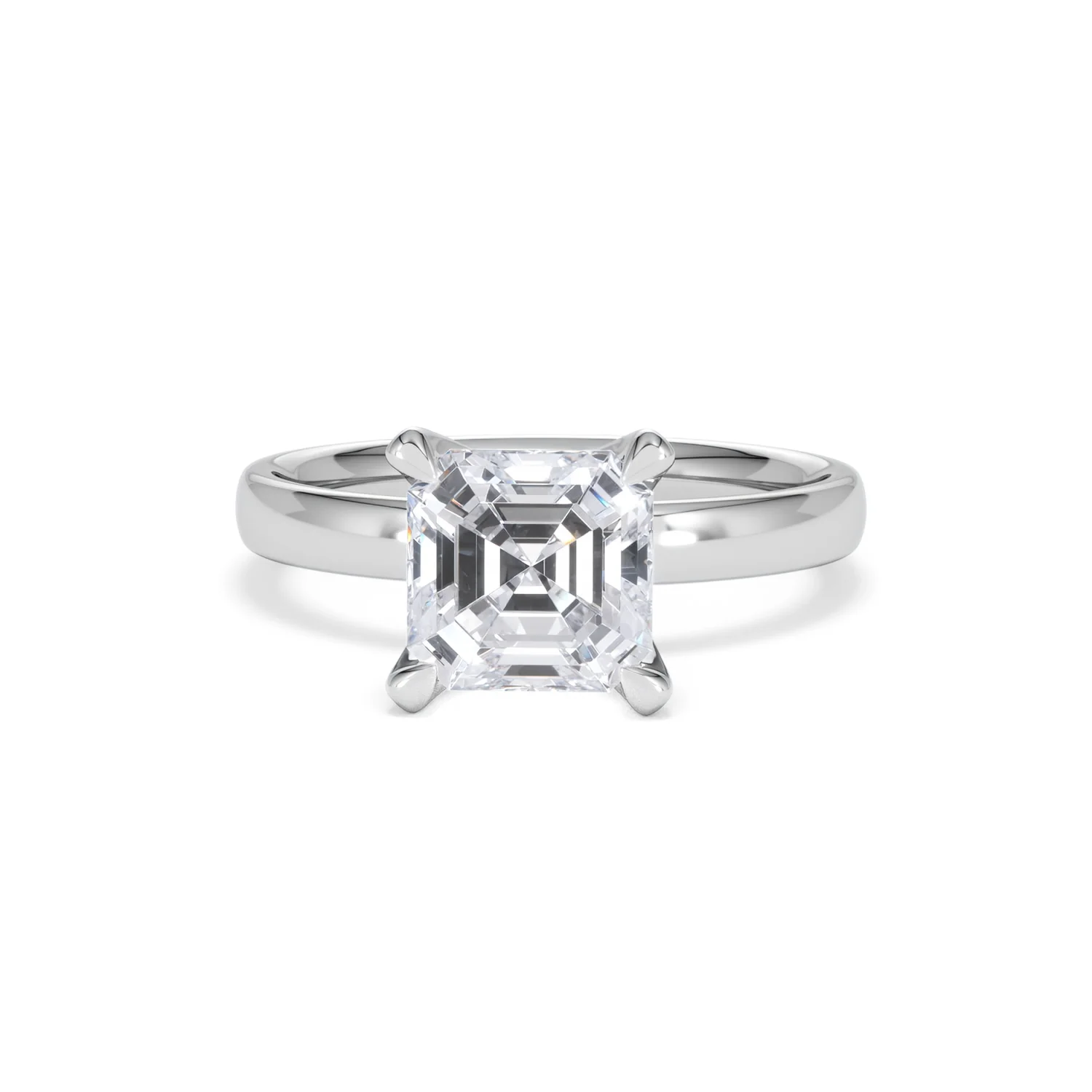 Origin 2.00ct Asscher Cut Lab Diamond Solitaire Engagement Ring in 18K White Gold - Image 86