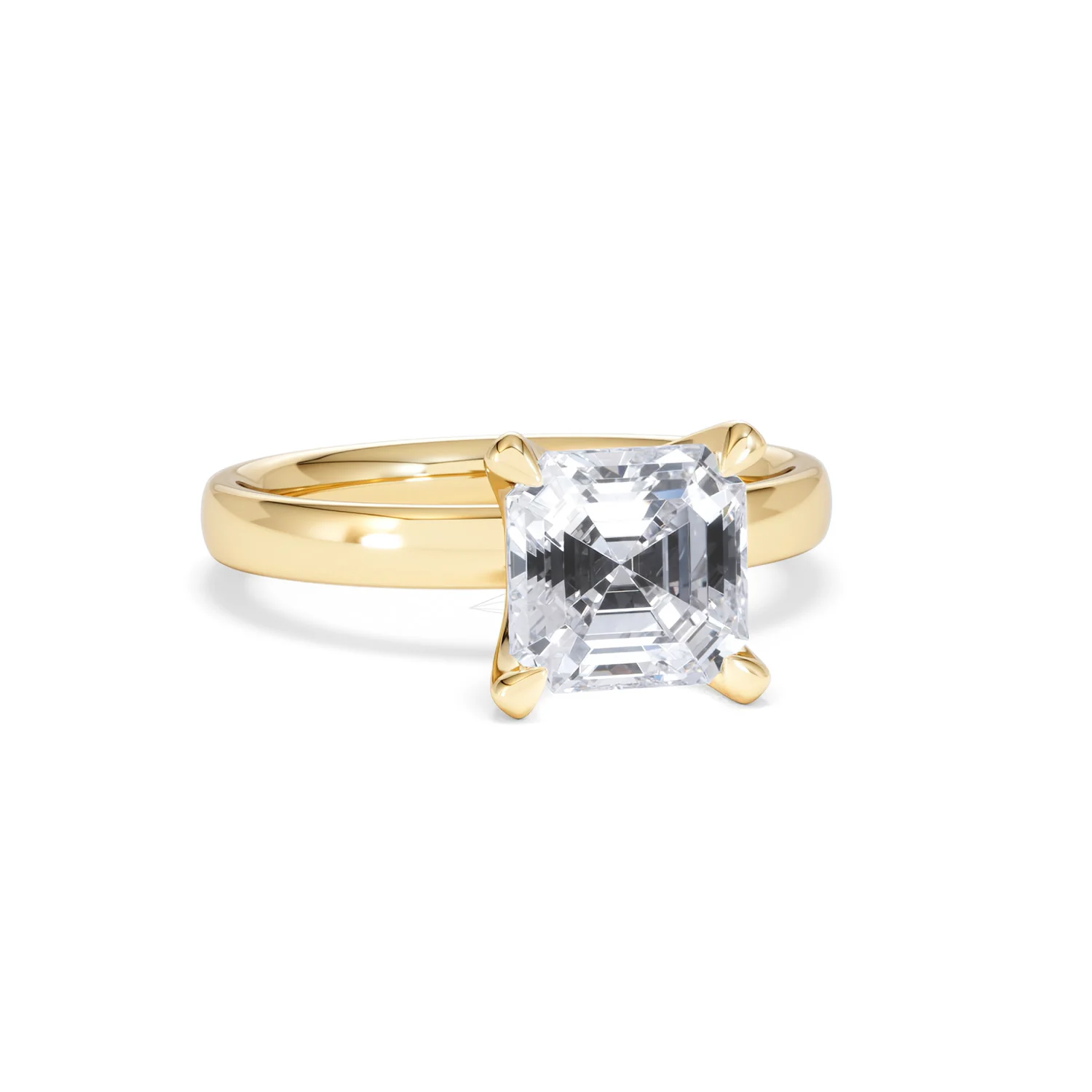 Origin 2.00ct Asscher Cut Lab Diamond Solitaire Engagement Ring in 18K Yellow Gold - Image 10