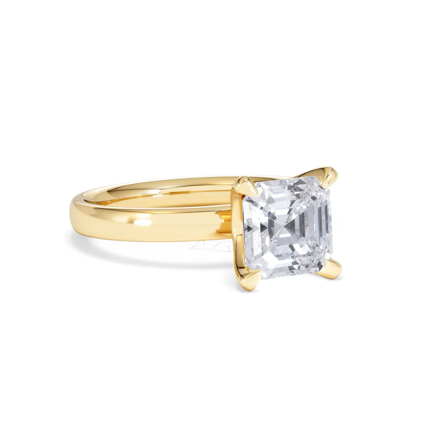Origin 2.00ct Asscher Cut Lab Diamond Solitaire Engagement Ring in 18K Yellow Gold - Image 13