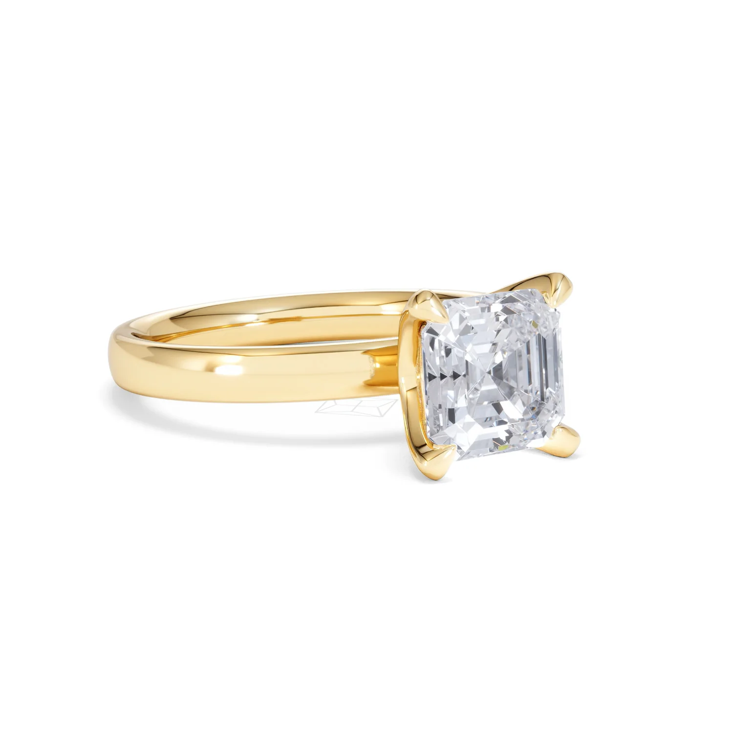 Origin 2.00ct Asscher Cut Lab Diamond Solitaire Engagement Ring in 18K Yellow Gold - Image 14