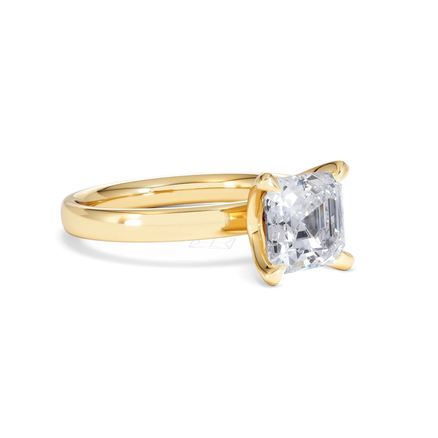 Origin 2.00ct Asscher Cut Lab Diamond Solitaire Engagement Ring in 18K Yellow Gold - Image 15