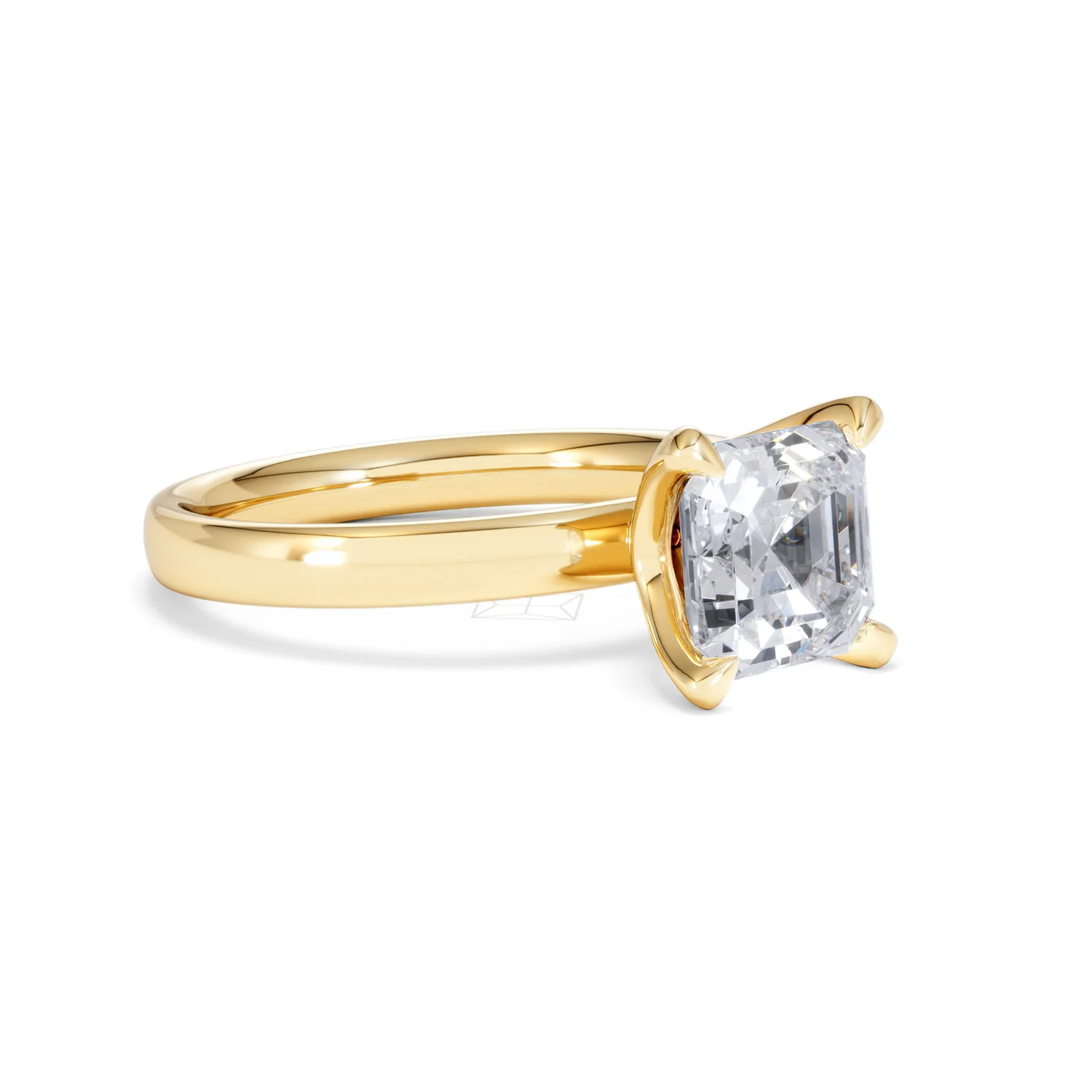 Origin 2.00ct Asscher Cut Lab Diamond Solitaire Engagement Ring in 18K Yellow Gold - Image 16