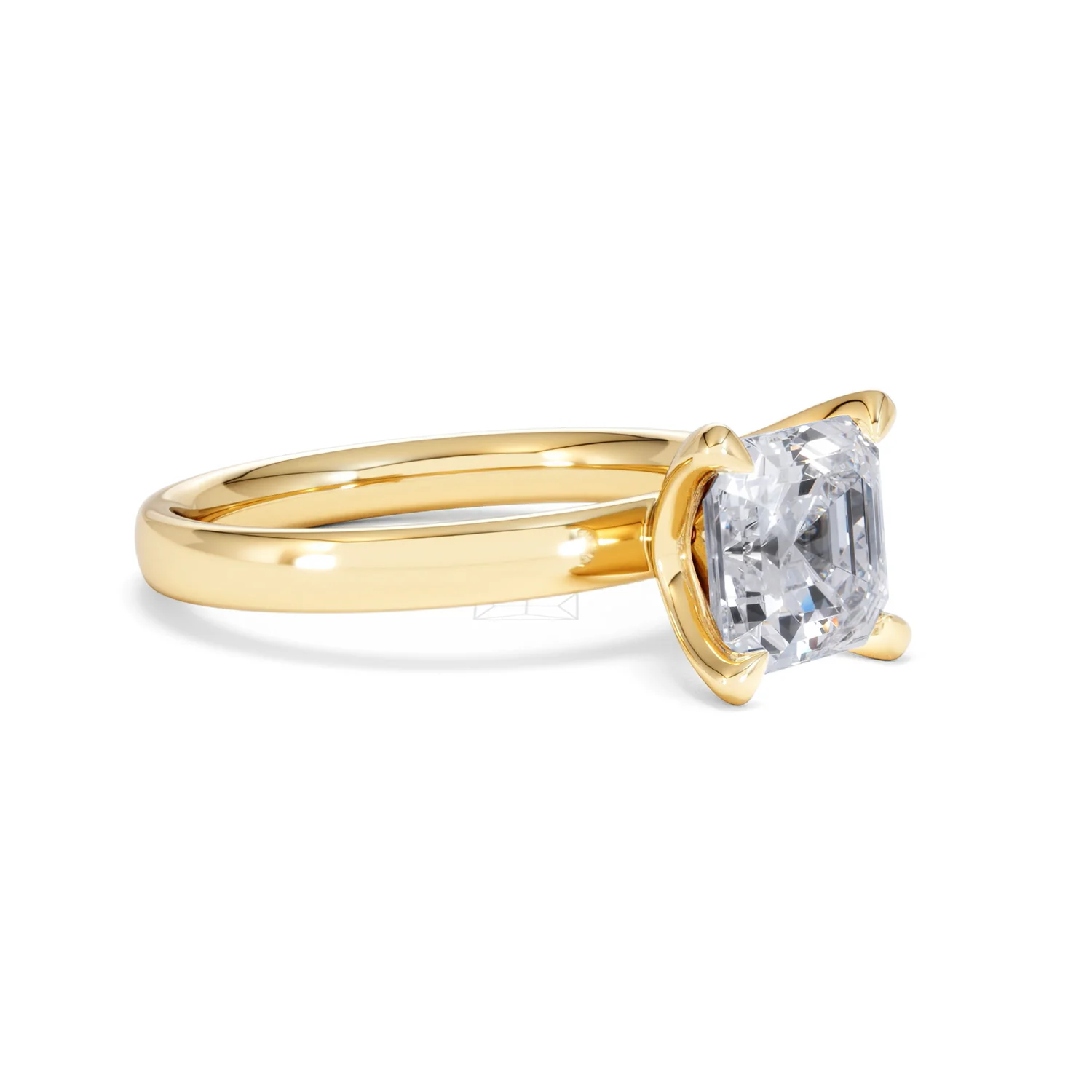 Origin 2.00ct Asscher Cut Lab Diamond Solitaire Engagement Ring in 18K Yellow Gold - Image 17