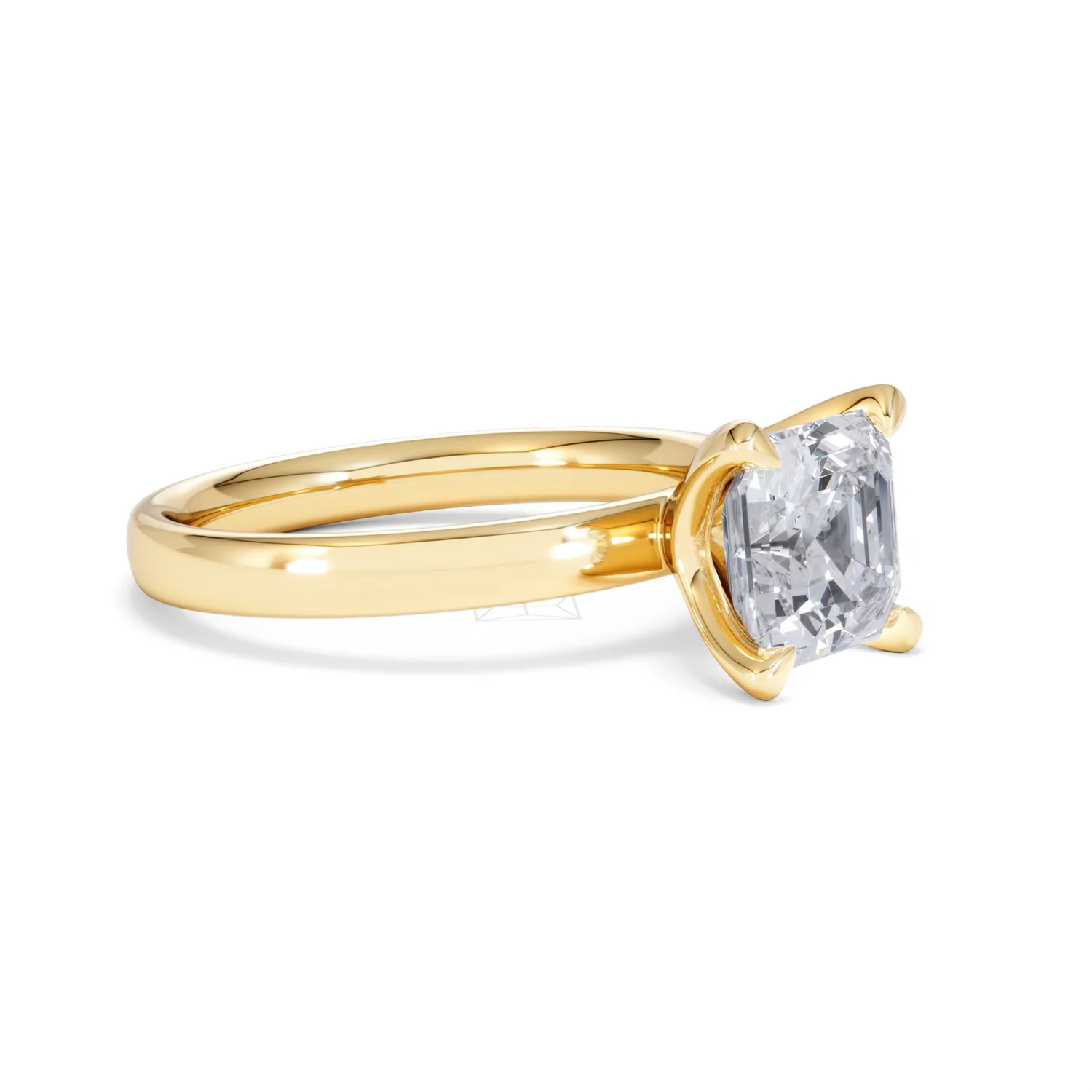 Origin 2.00ct Asscher Cut Lab Diamond Solitaire Engagement Ring in 18K Yellow Gold - Image 18