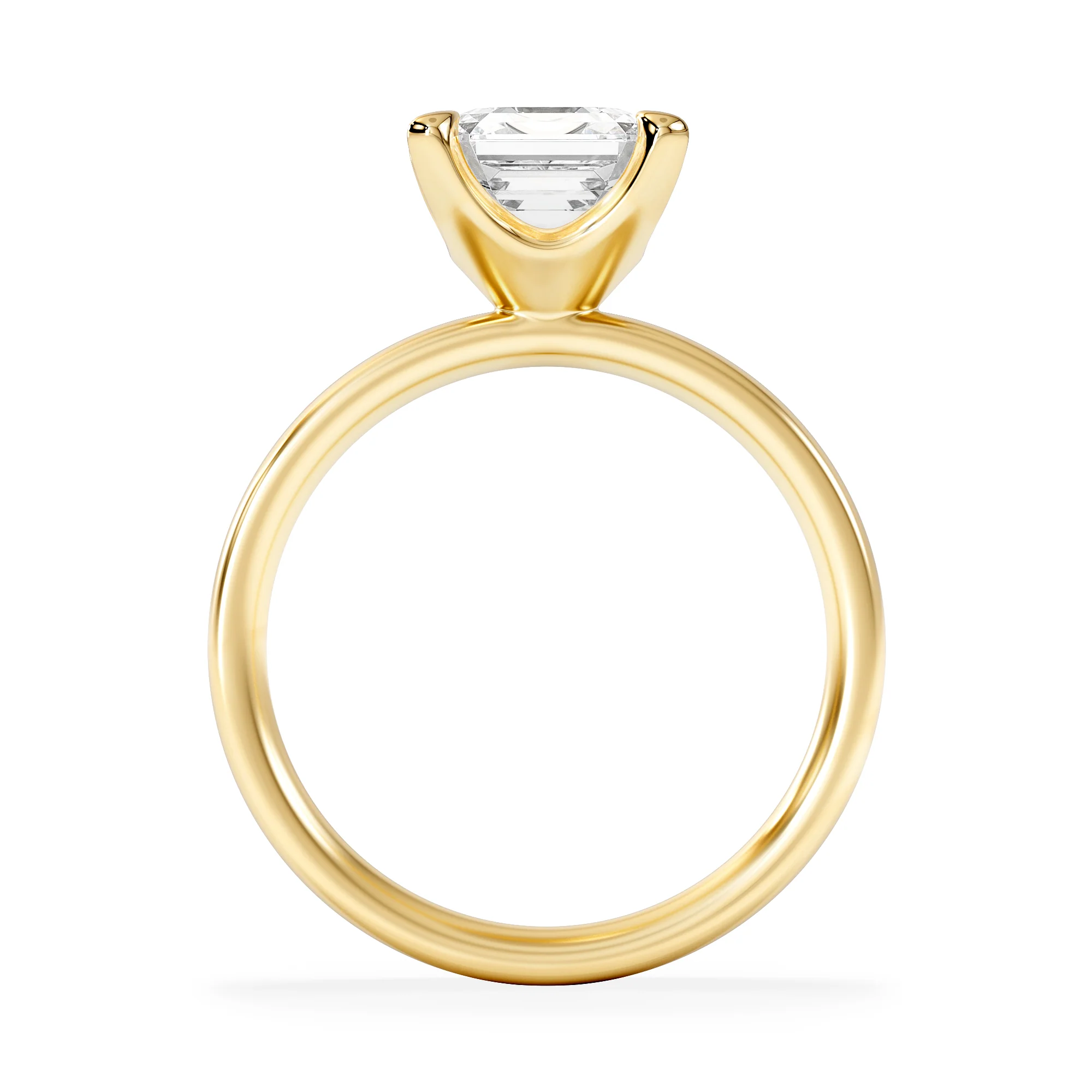 Origin 2.00ct Asscher Cut Lab Diamond Solitaire Engagement Ring in 18K Yellow Gold - Image 3