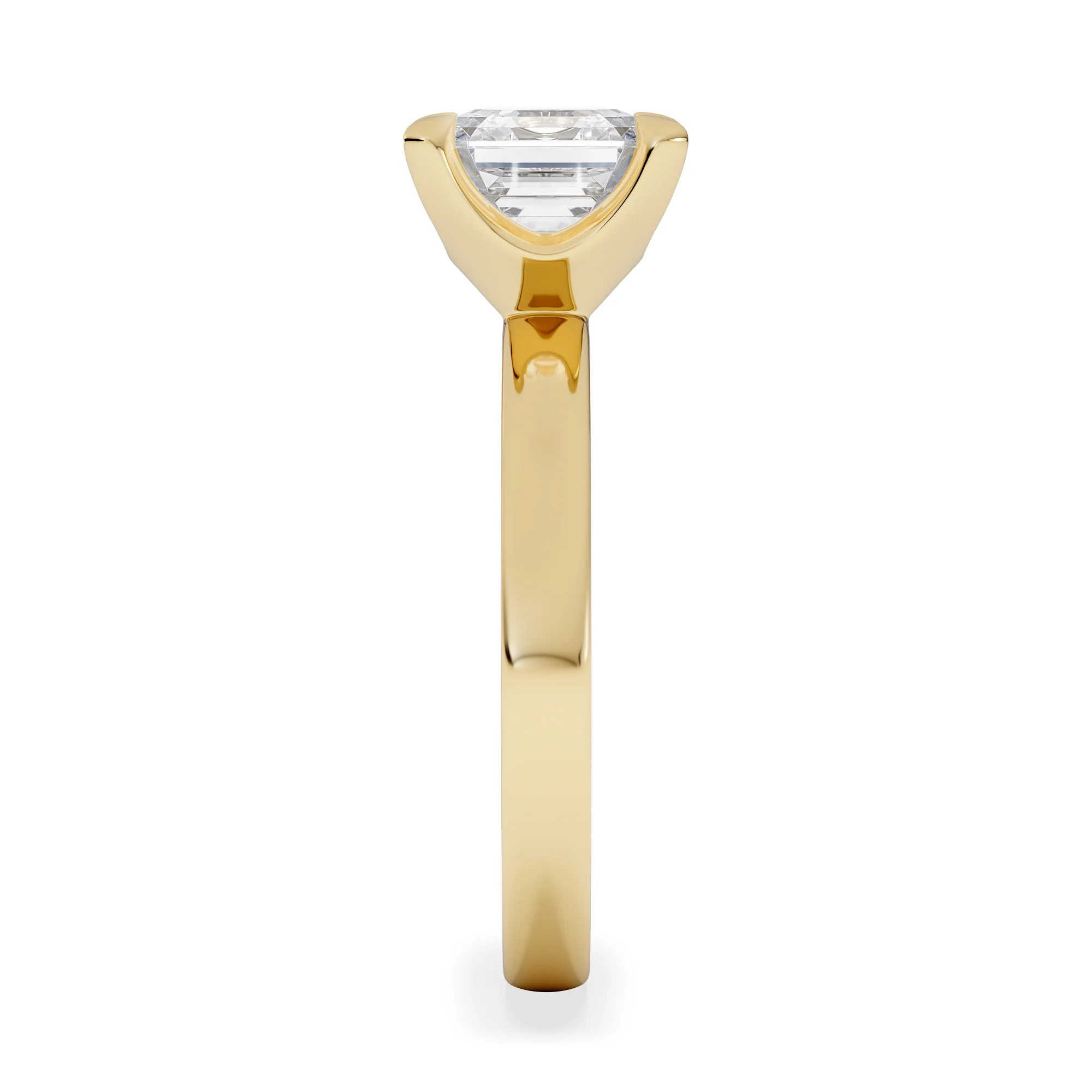 Origin 2.00ct Asscher Cut Lab Diamond Solitaire Engagement Ring in 18K Yellow Gold - Image 5