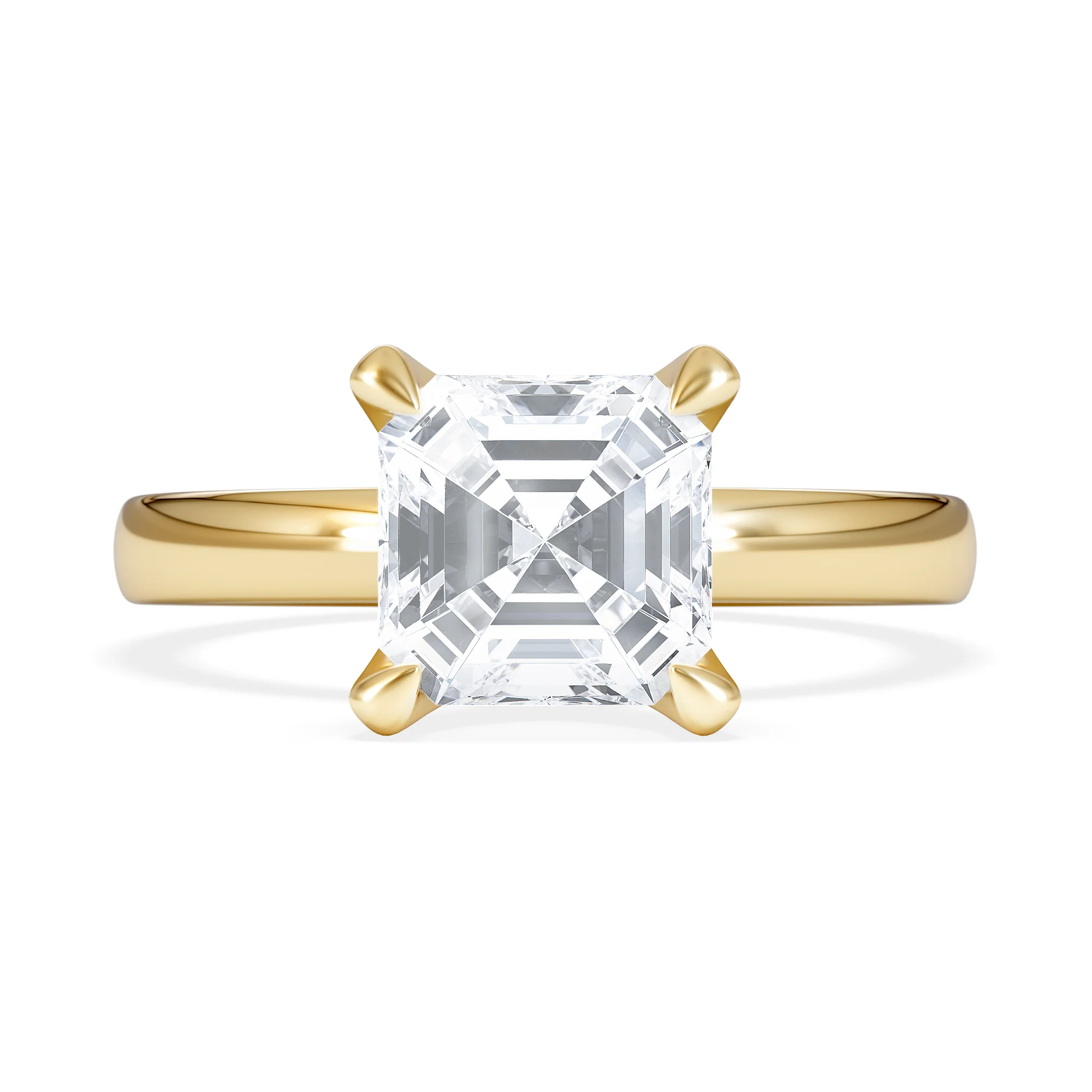 Origin 2.00ct Asscher Cut Lab Diamond Solitaire Engagement Ring in 18K Yellow Gold - Image 6