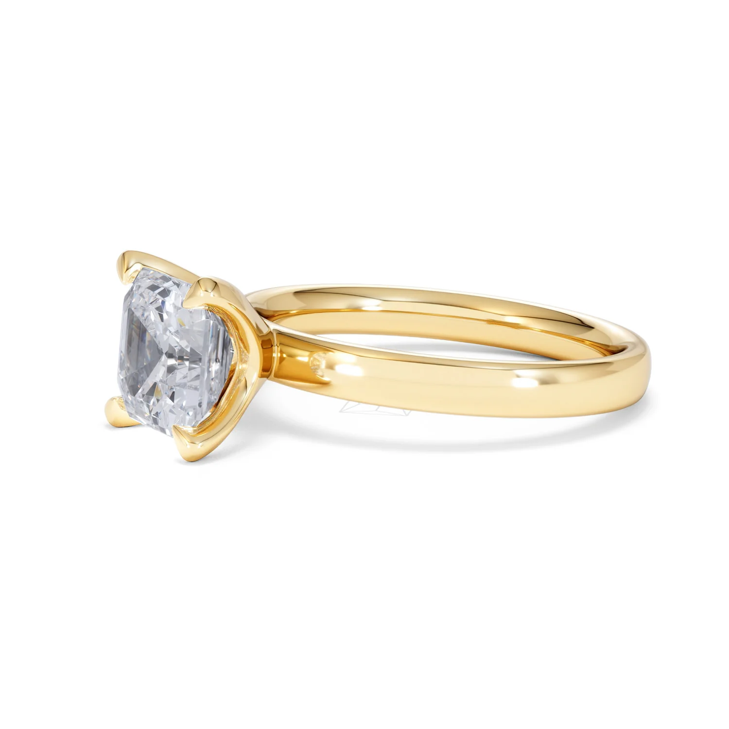 Origin 2.00ct Asscher Cut Lab Diamond Solitaire Engagement Ring in 18K Yellow Gold - Image 74