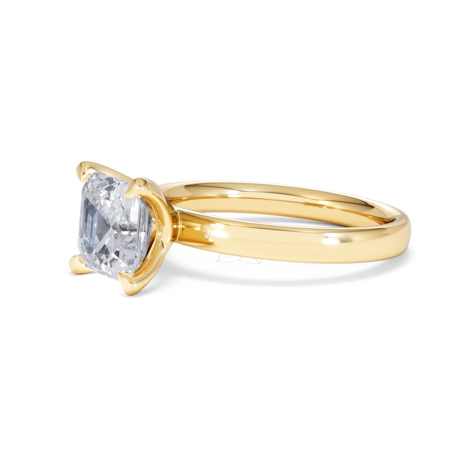 Origin 2.00ct Asscher Cut Lab Diamond Solitaire Engagement Ring in 18K Yellow Gold - Image 75