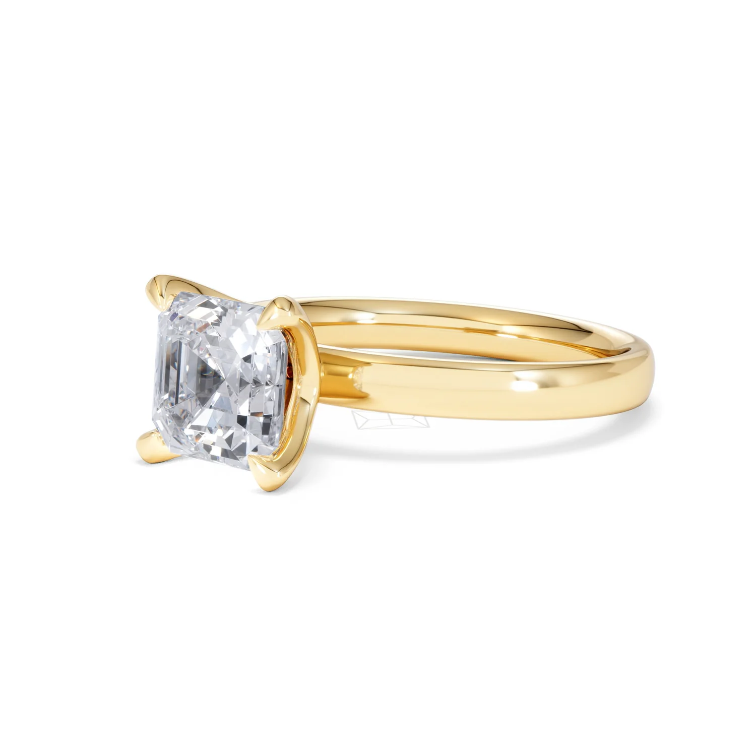 Origin 2.00ct Asscher Cut Lab Diamond Solitaire Engagement Ring in 18K Yellow Gold - Image 78