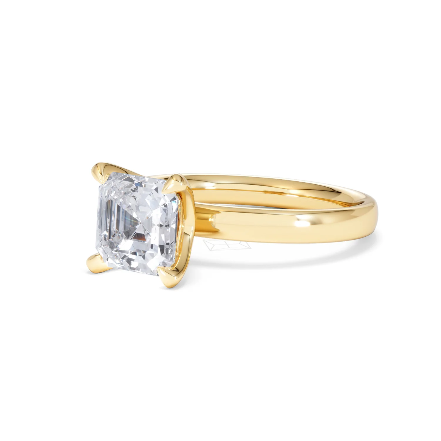 Origin 2.00ct Asscher Cut Lab Diamond Solitaire Engagement Ring in 18K Yellow Gold - Image 79