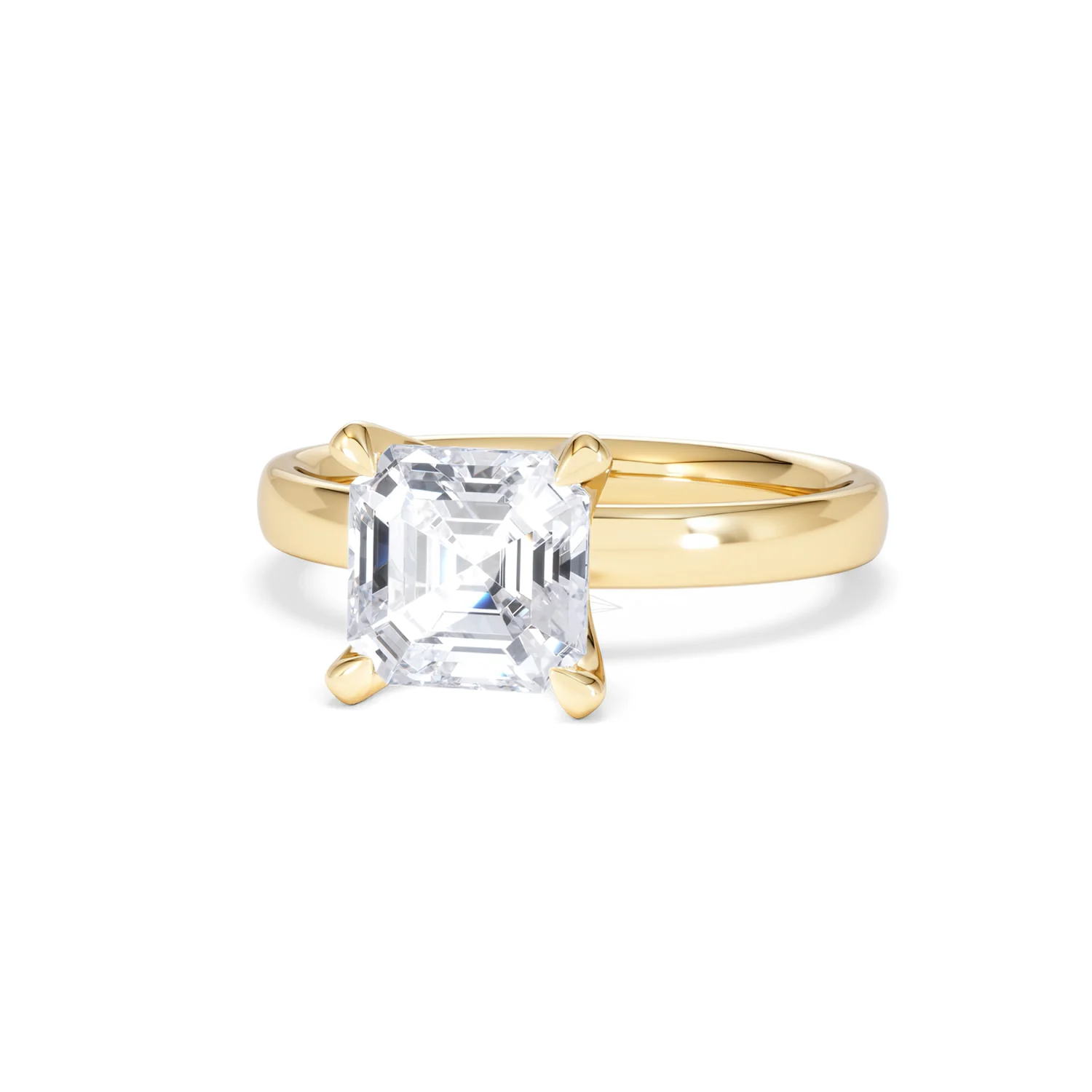 Origin 2.00ct Asscher Cut Lab Diamond Solitaire Engagement Ring in 18K Yellow Gold - Image 84