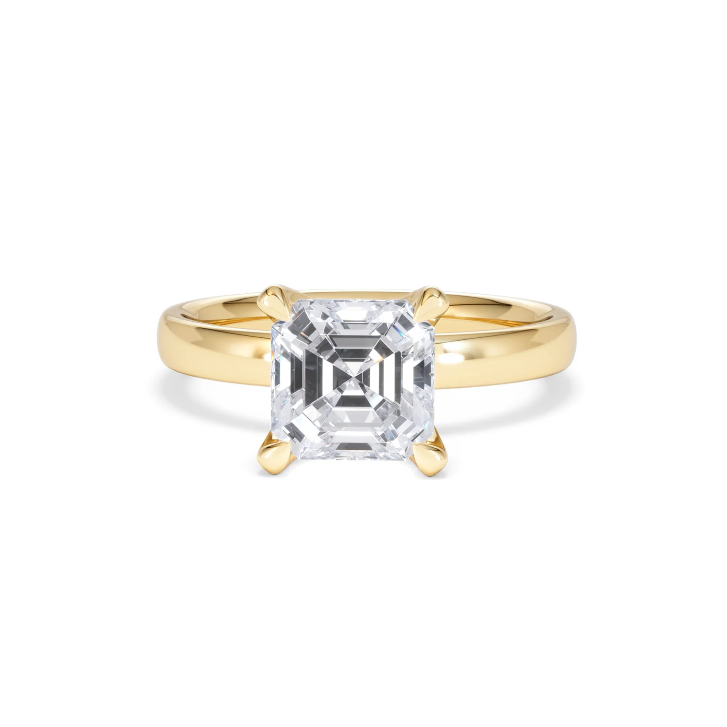 Origin 2.00ct Asscher Cut Lab Diamond Solitaire Engagement Ring in 18K Yellow Gold - Image 86