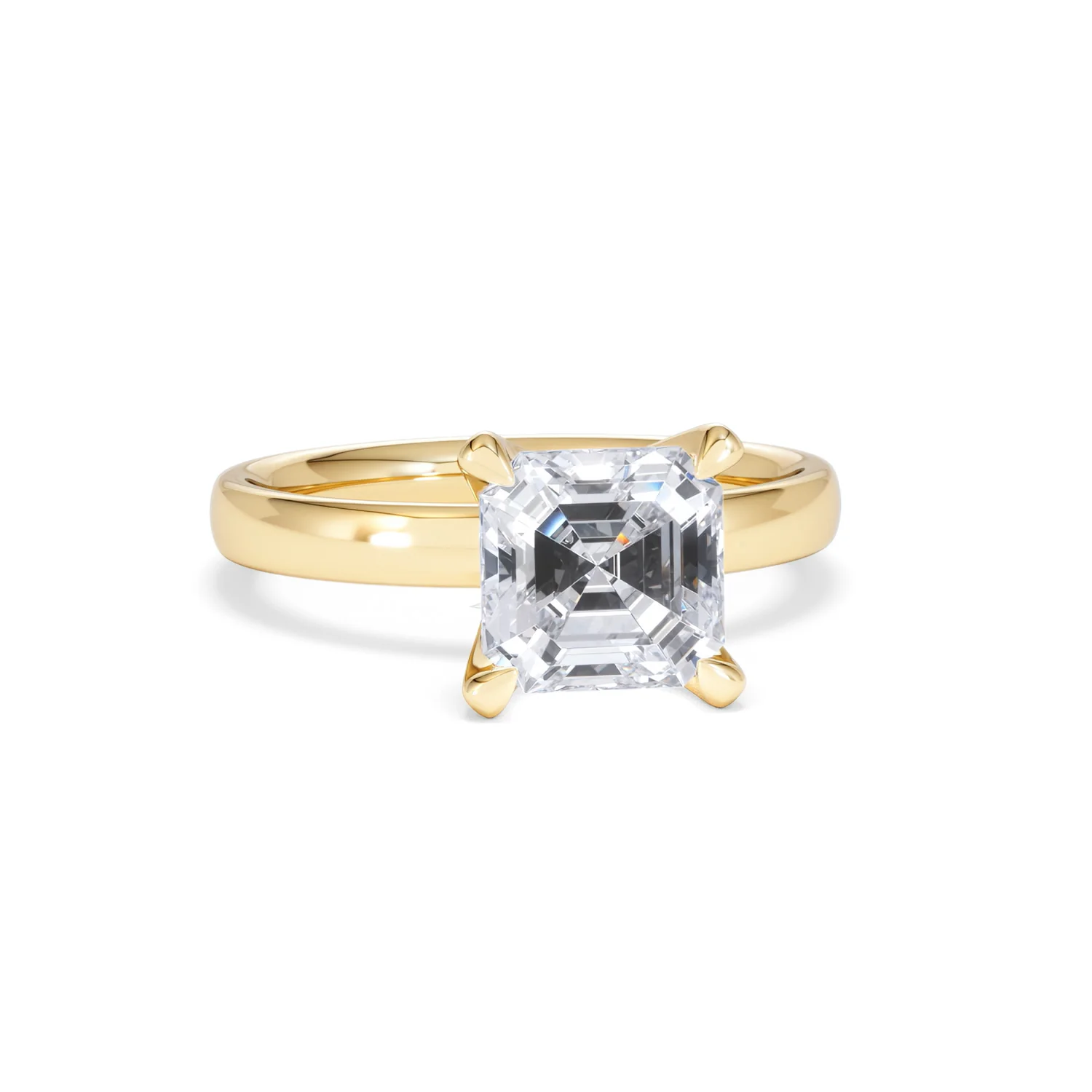 Origin 2.00ct Asscher Cut Lab Diamond Solitaire Engagement Ring in 18K Yellow Gold - Image 9