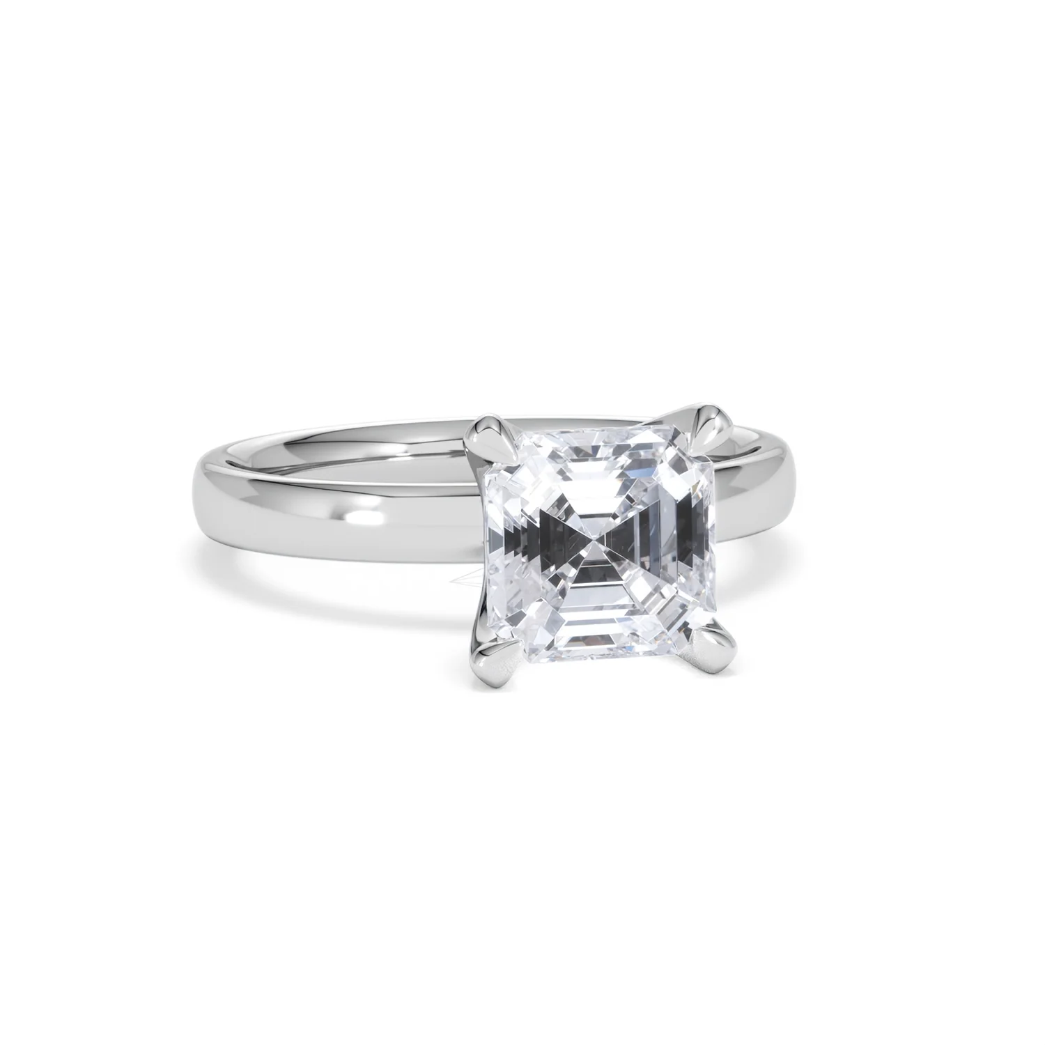 Origin 2.00ct Asscher Cut Lab Diamond Solitaire Engagement Ring in Platinum - Image 10