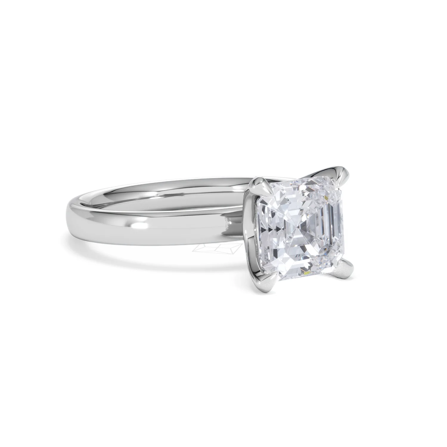 Origin 2.00ct Asscher Cut Lab Diamond Solitaire Engagement Ring in Platinum - Image 14