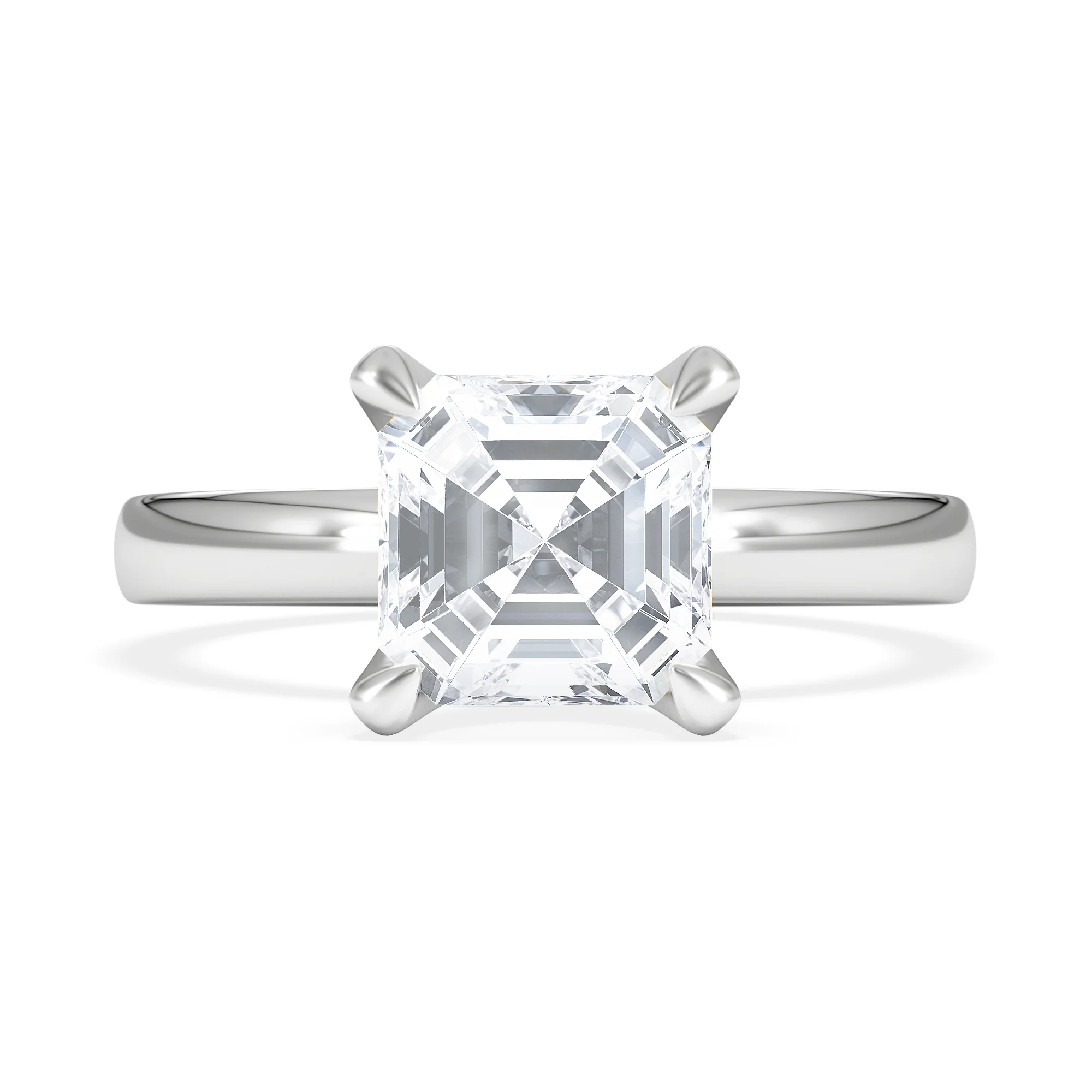 Origin 2.00ct Asscher Cut Lab Diamond Solitaire Engagement Ring in Platinum - Image 6