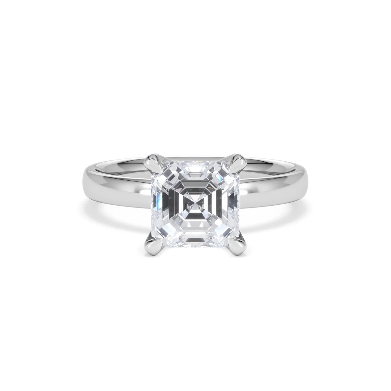 Origin 2.00ct Asscher Cut Lab Diamond Solitaire Engagement Ring in Platinum - Image 7